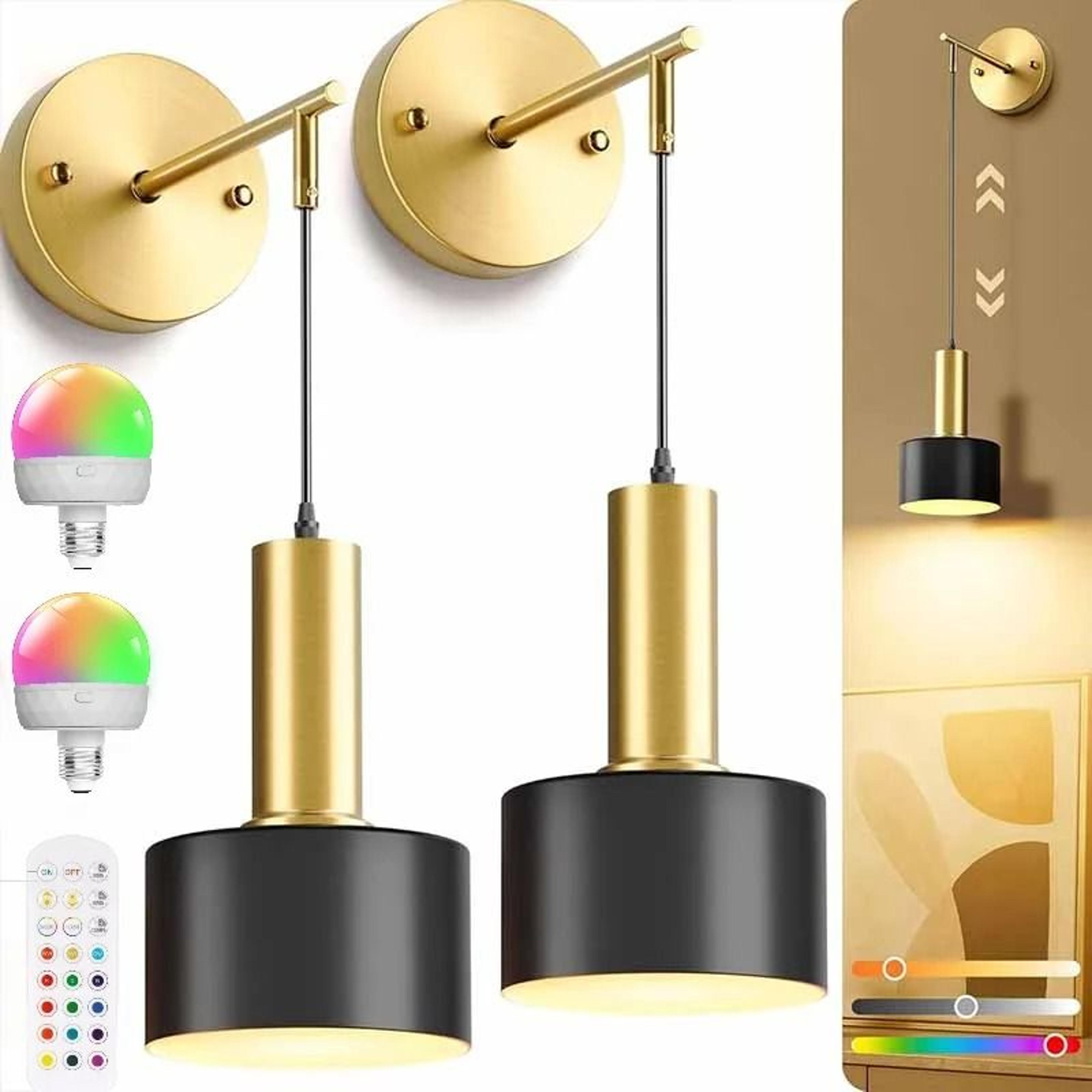 lumaart rechargeable rgb wall sconce set
