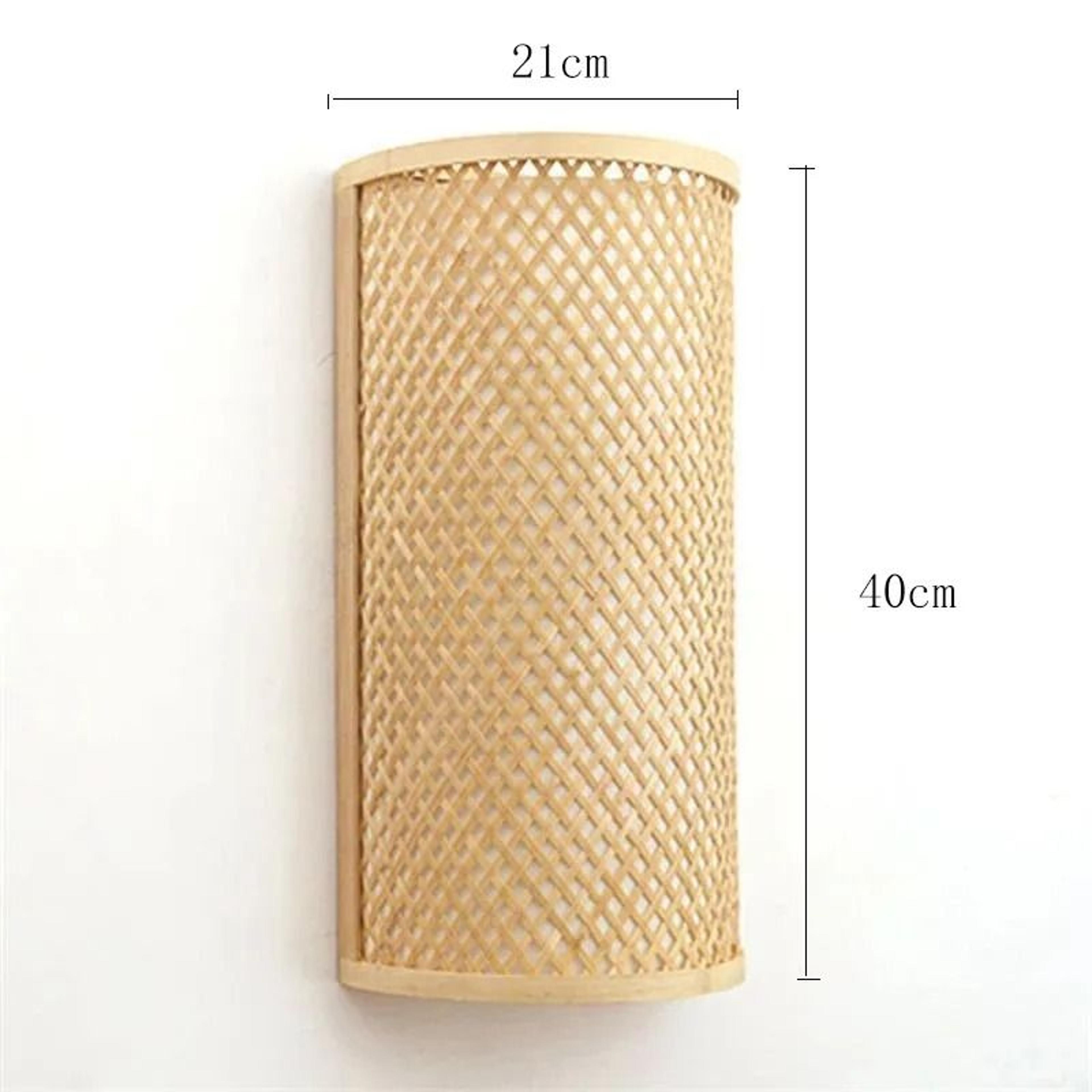 vintage bamboo semicircle wall lamp retro woven wall sconce