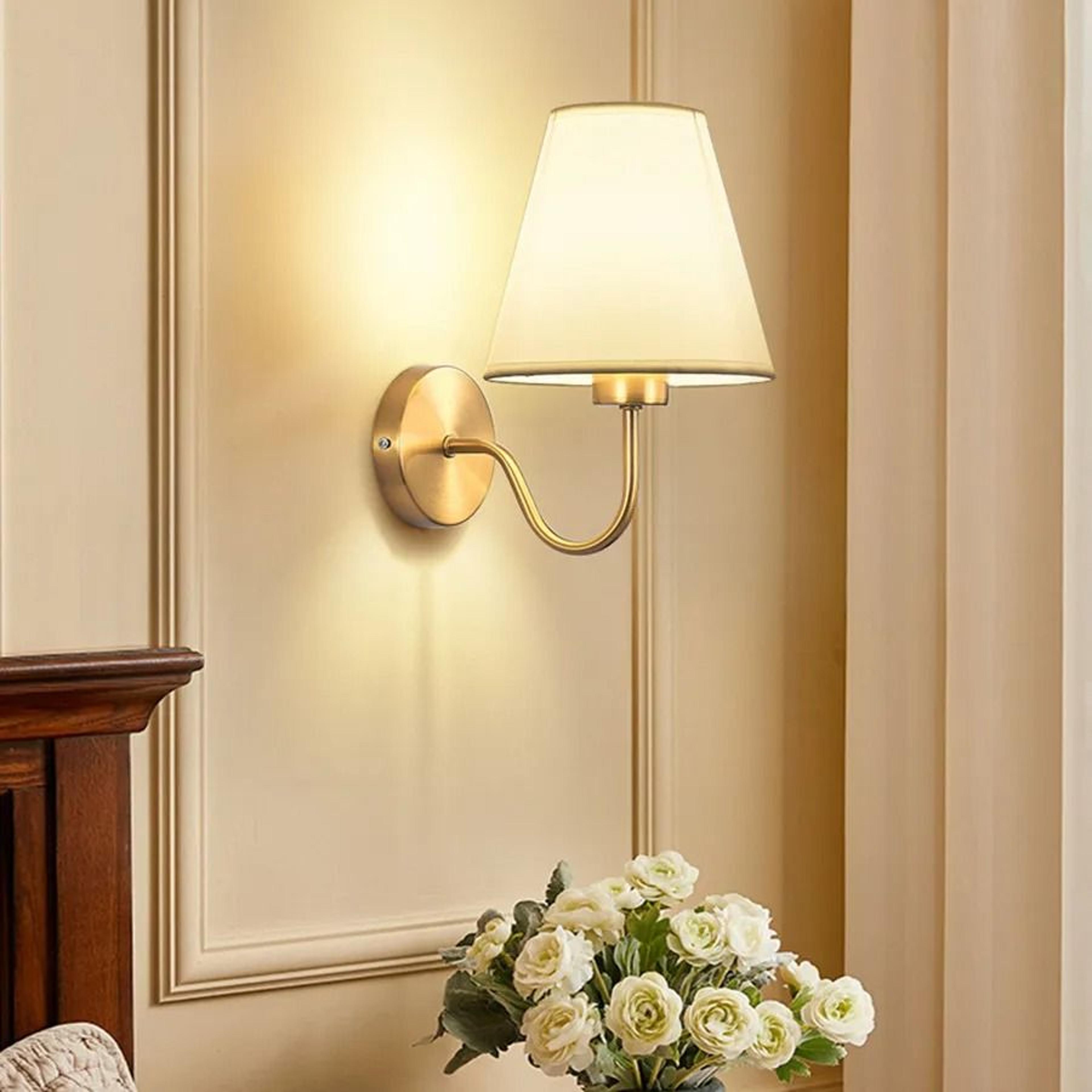 modern fabric wall sconce retro e27 bedside wall lamp