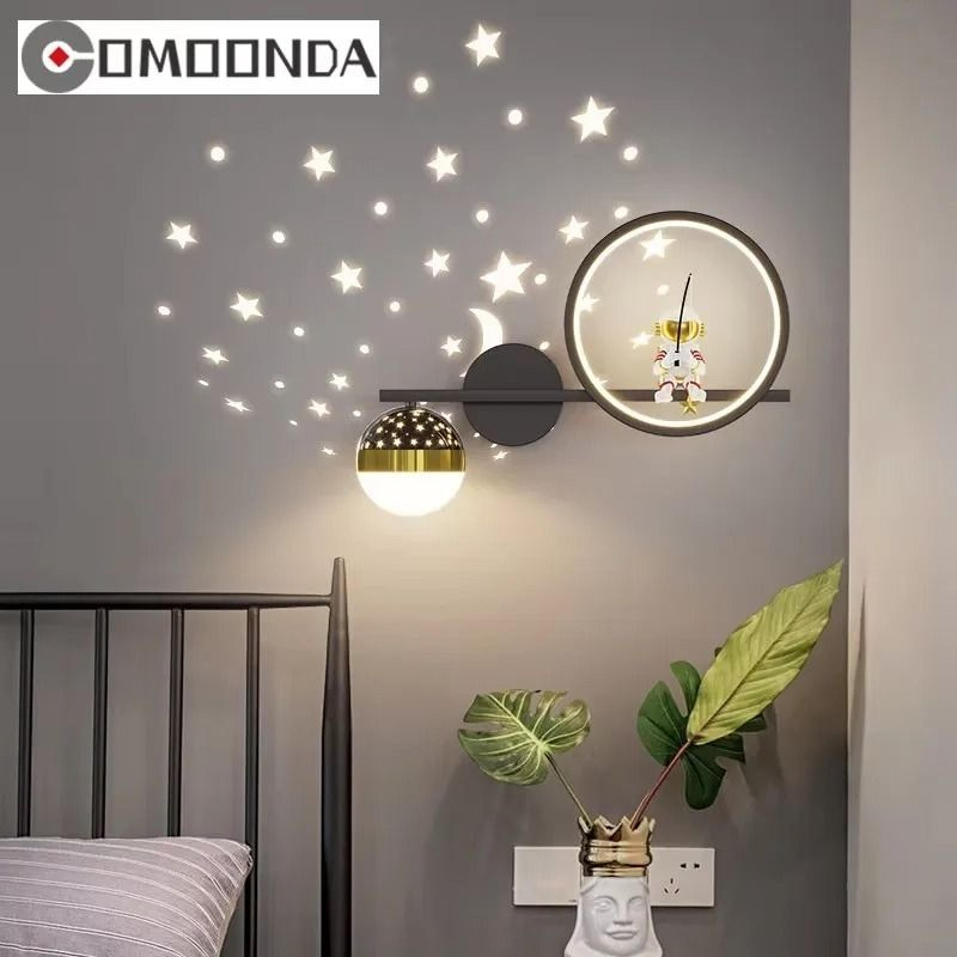 astronaut star projector wall lamp led kids bedroom sconce