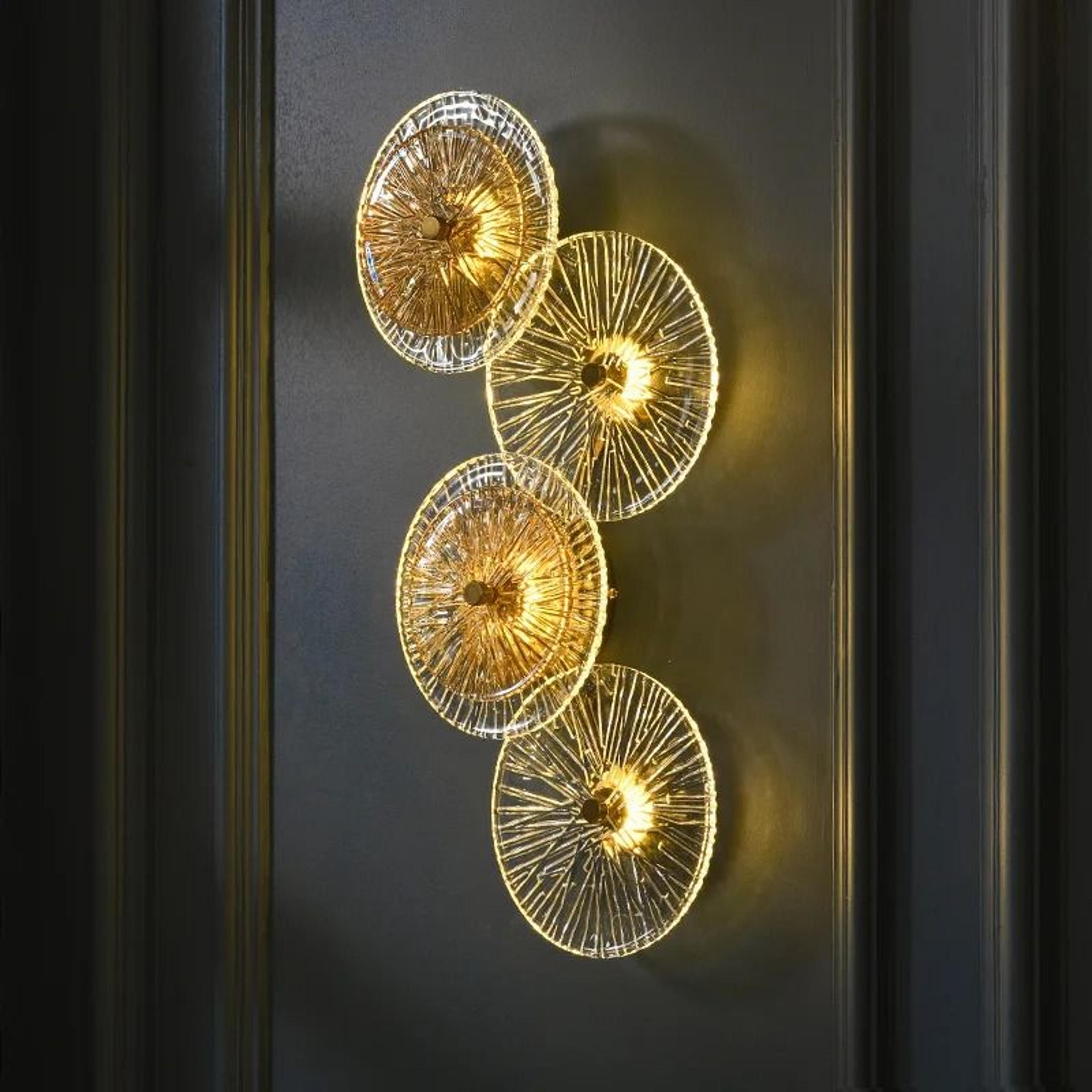 nordic round glass wall sconce modern led bedroom light