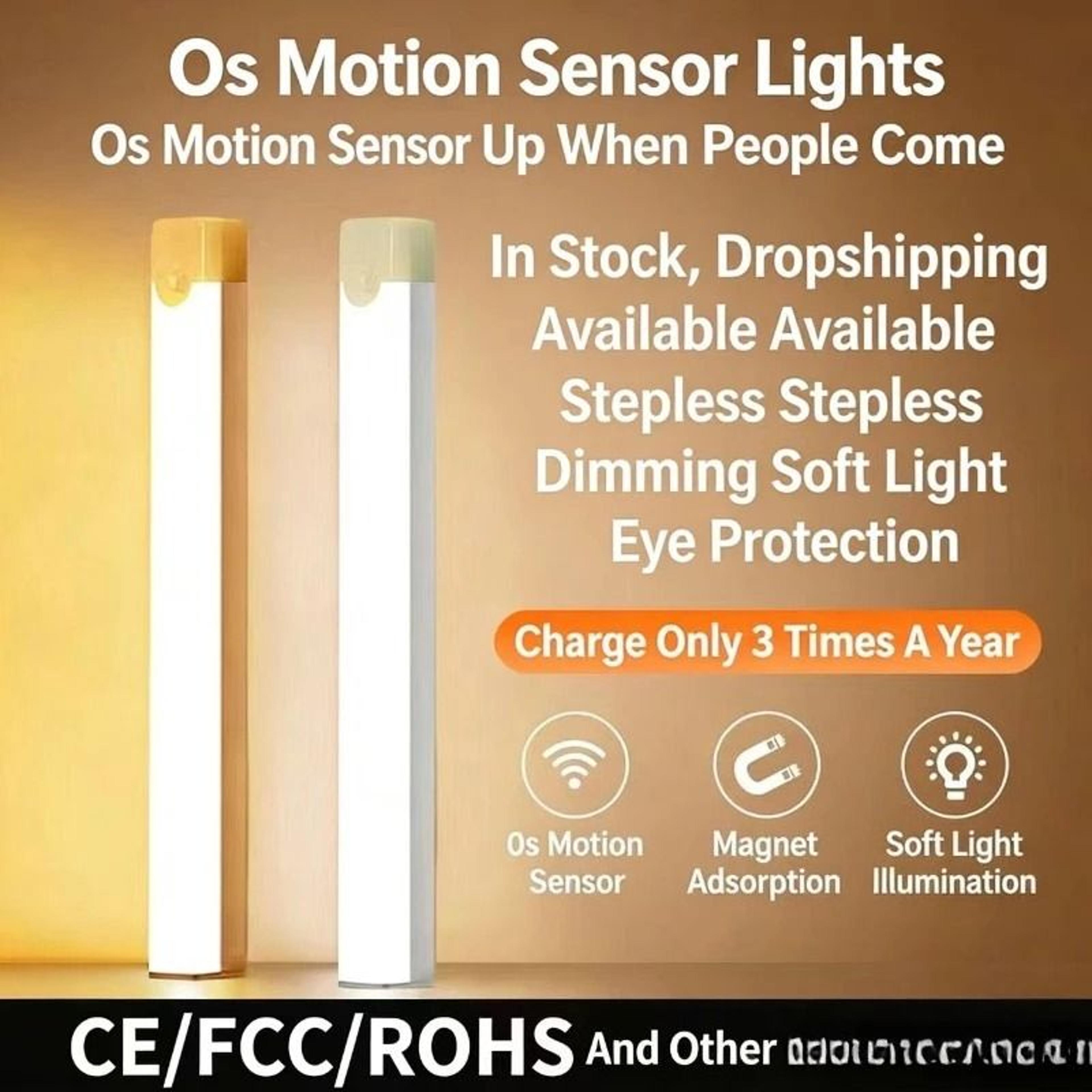 30cm rechargeable motion sensor light magnetic led cabinet lamp