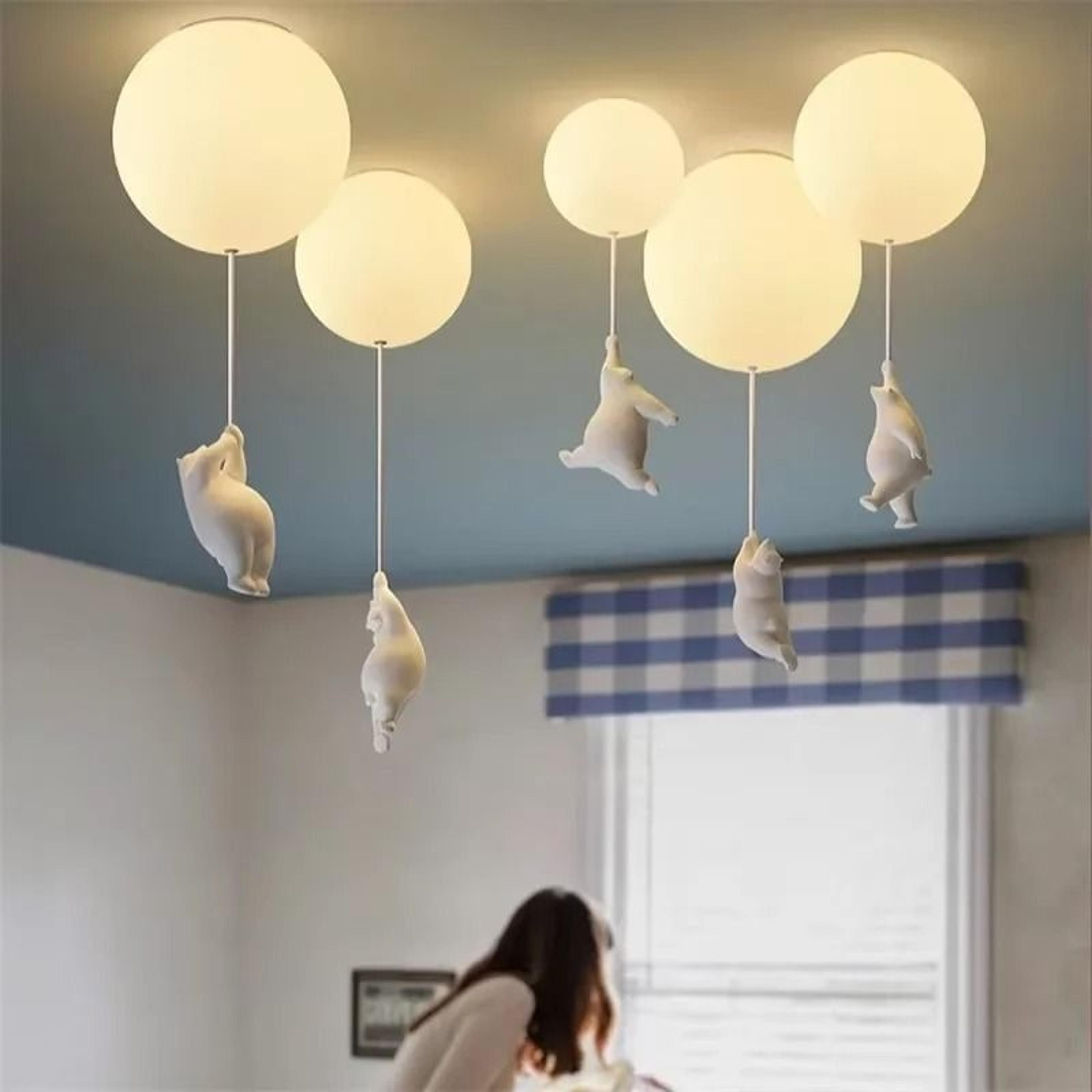 nordic bear balloon wall lamp kids bedroom bedside light