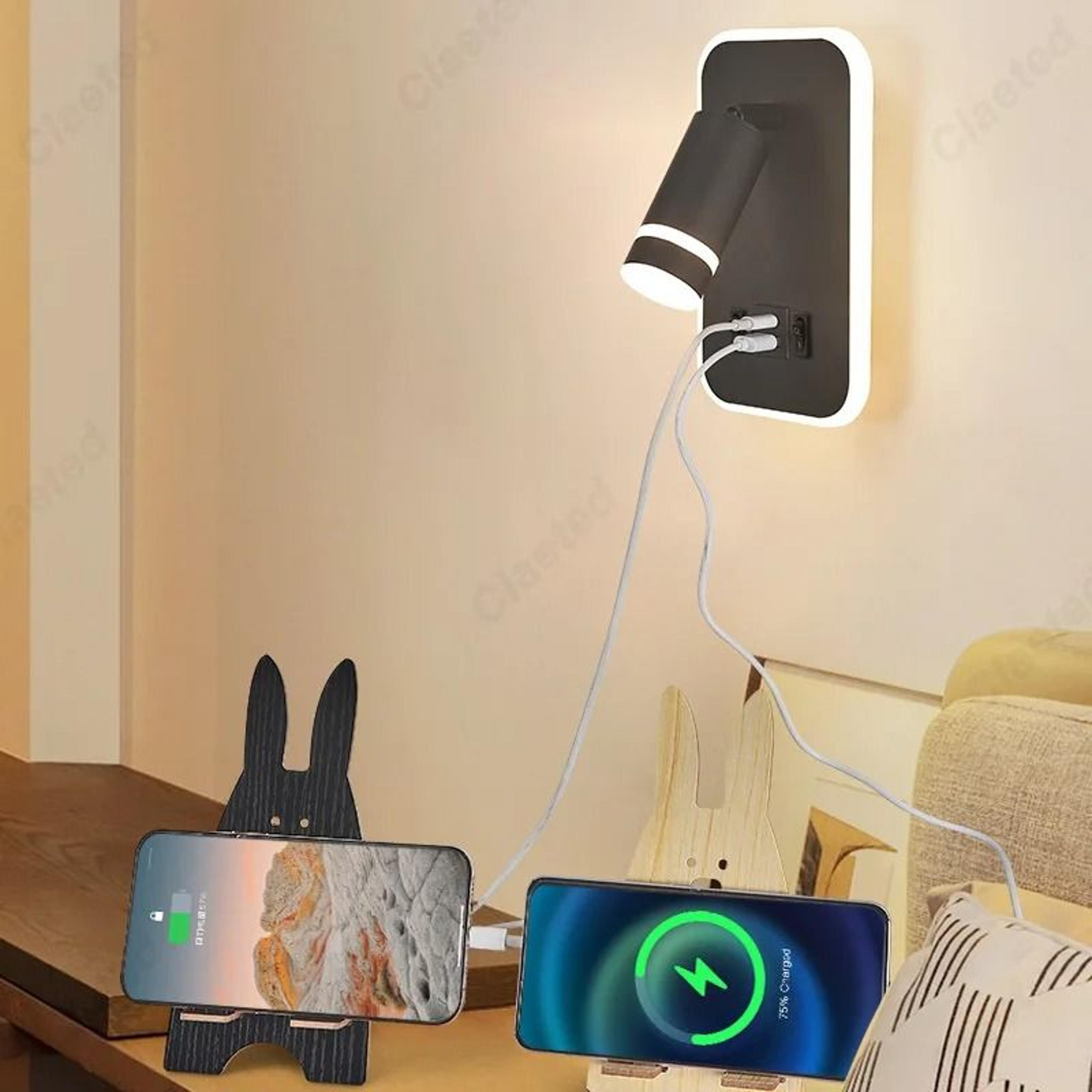 adjustable led bedside reading light with usb charging port