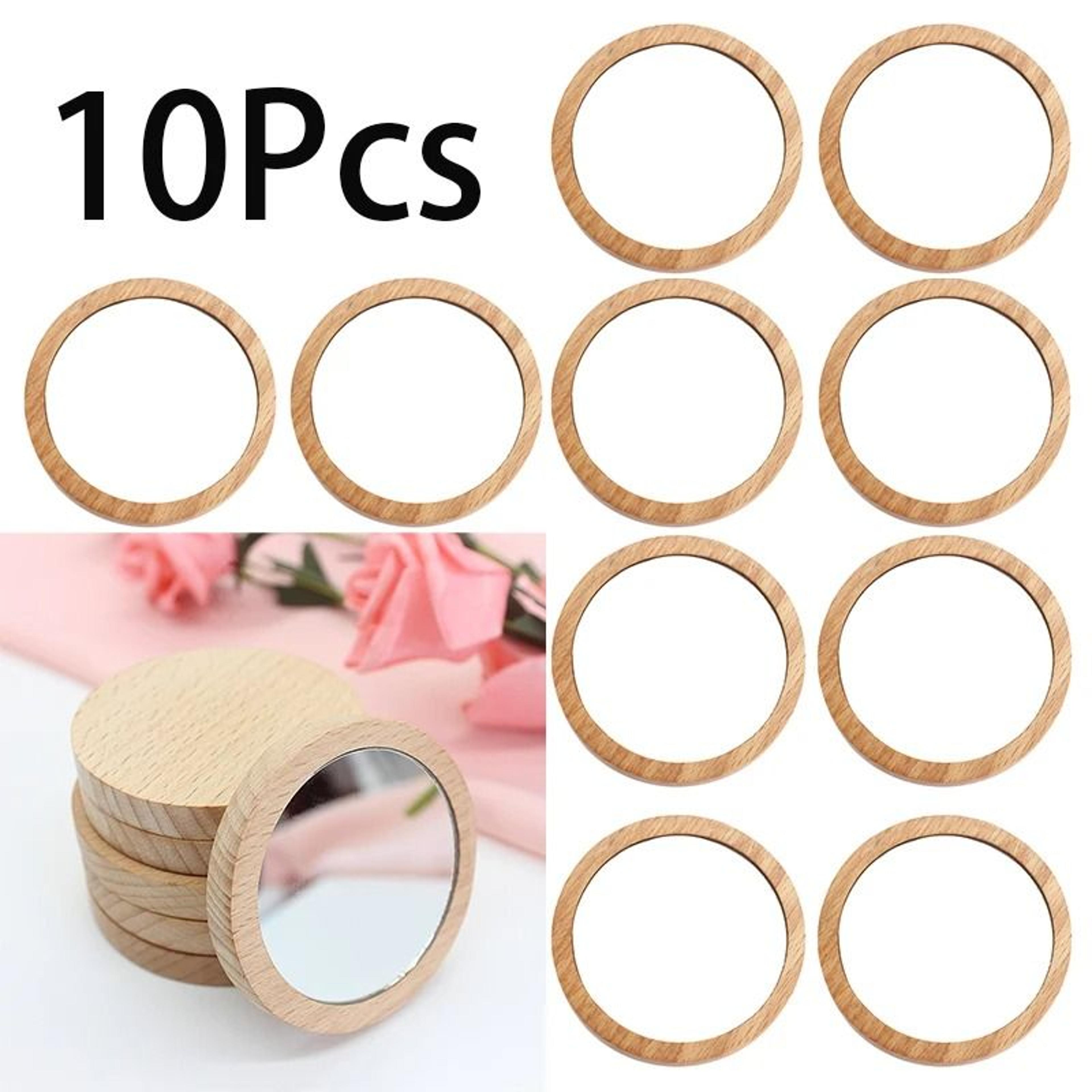 10 piece mini wooden makeup mirror set portable pocket travel mirrors