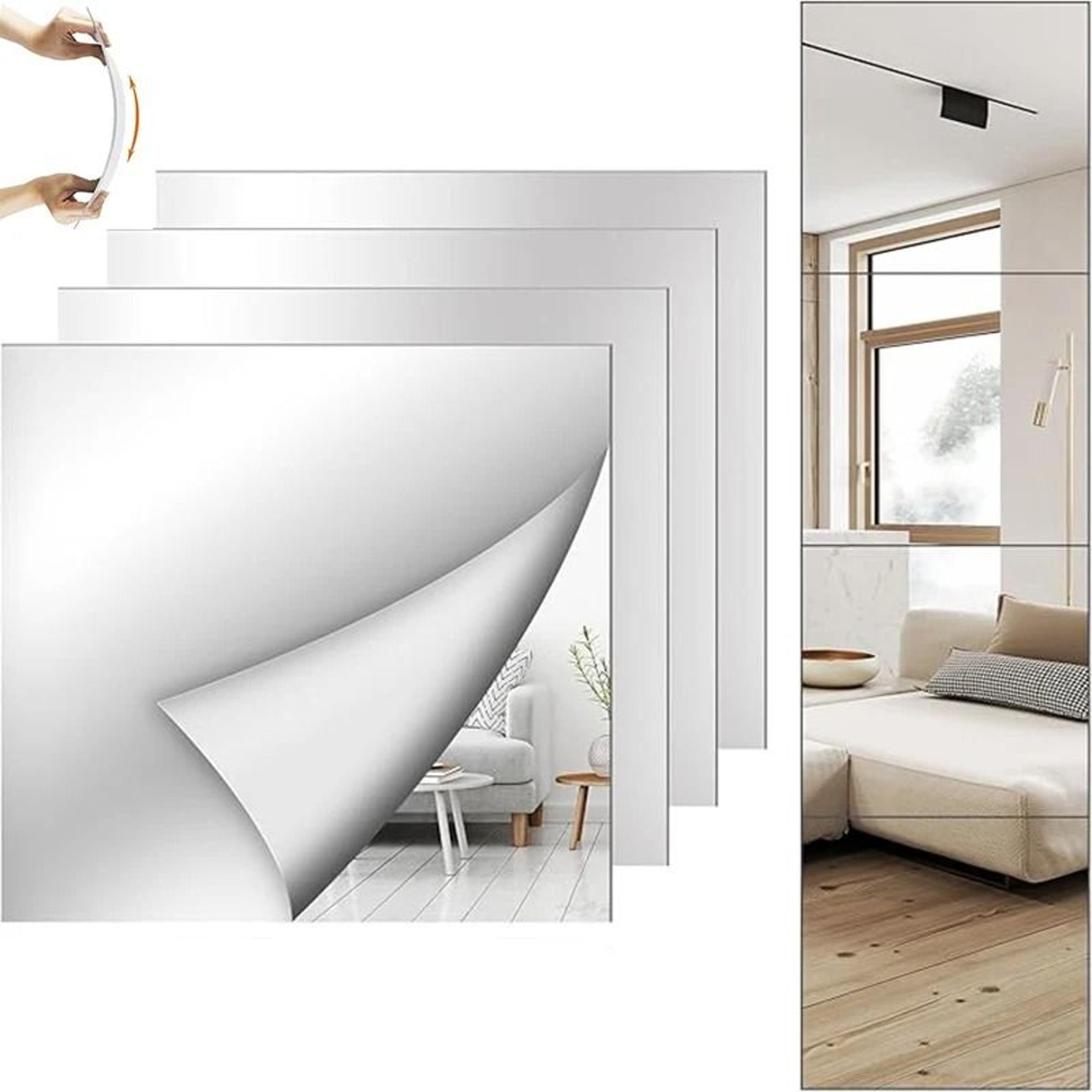 easy peel self adhesive mirror sheets flexible non glass wall mirror set
