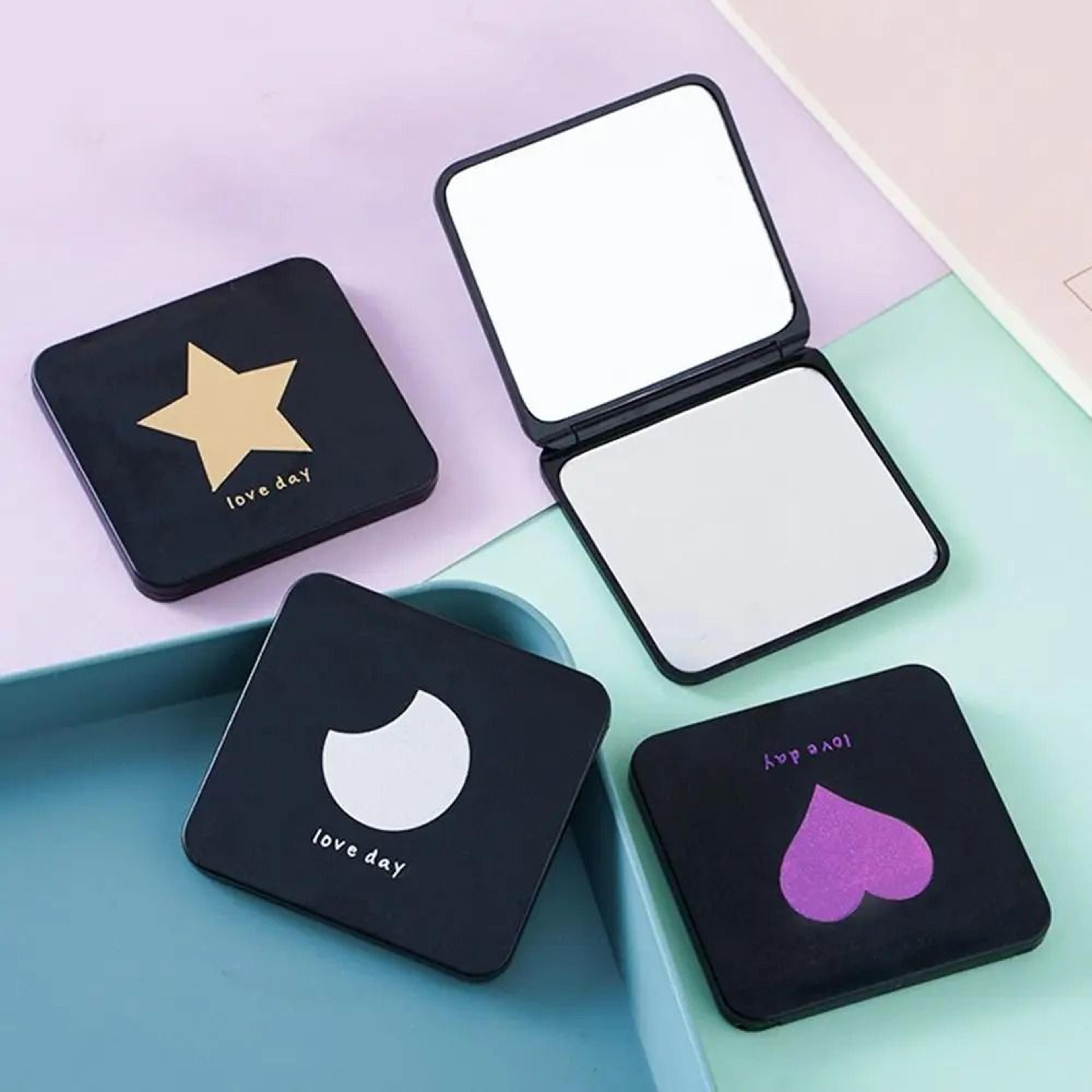 compact double sided pocket mirror foldable travel makeup cosmetic mirror