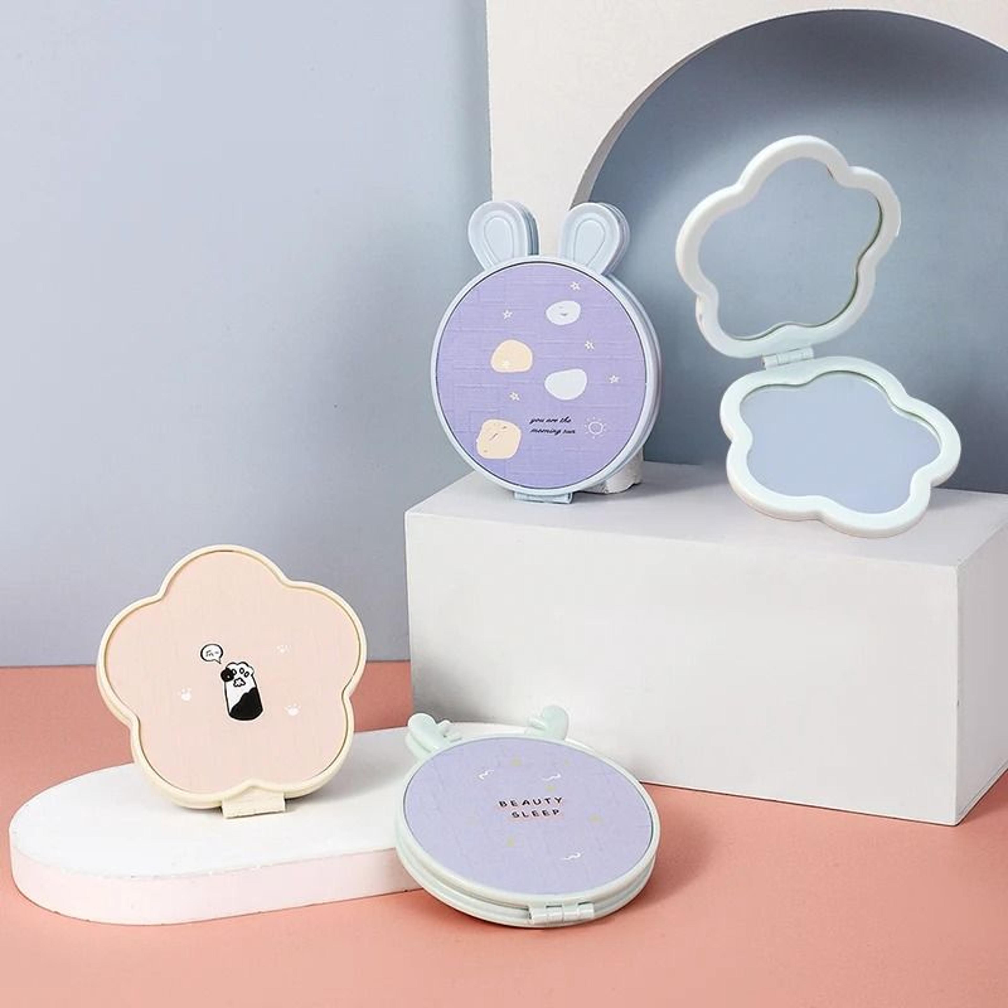 floral double sided compact mirror foldable mini pocket travel makeup mirror