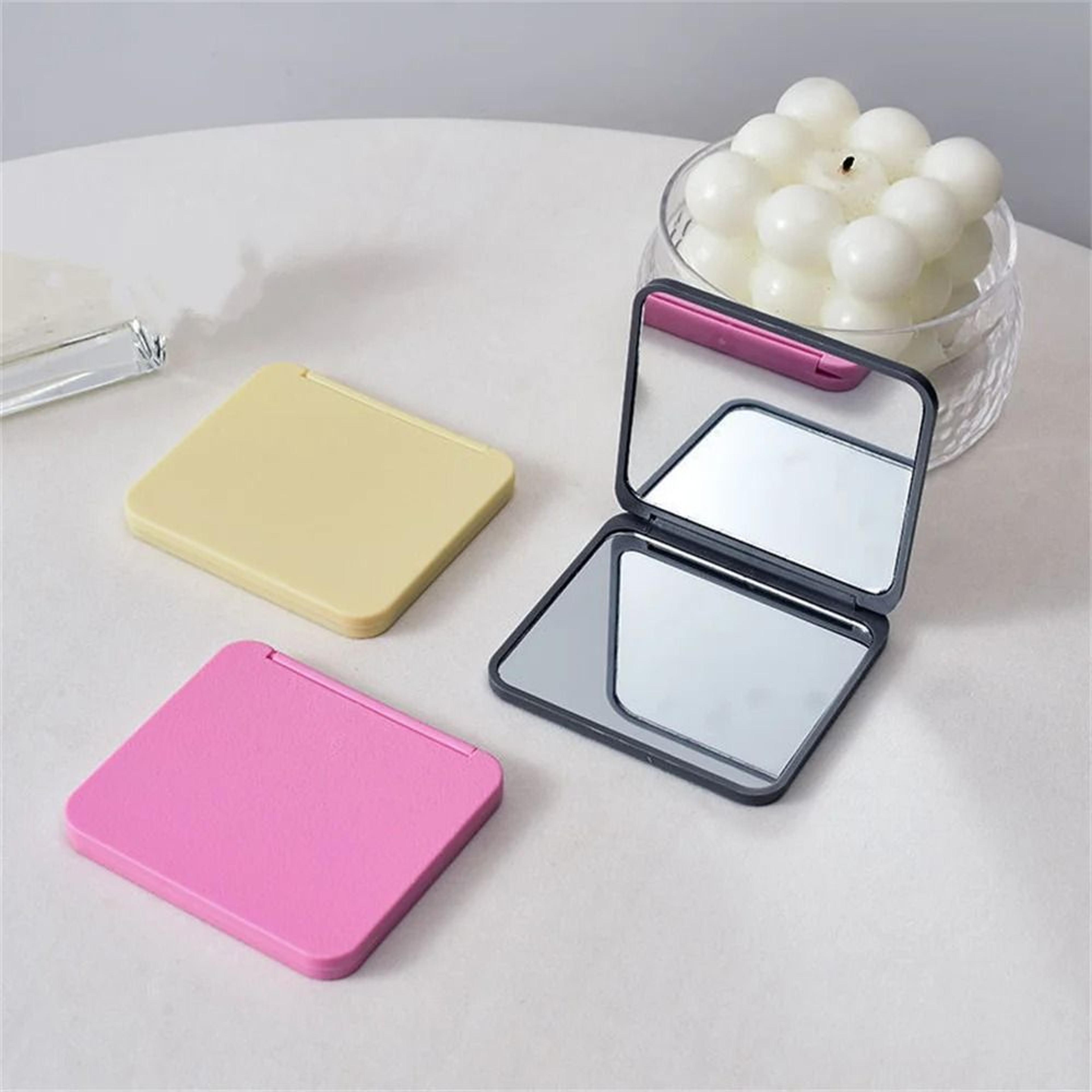 compact double sided pocket mirror foldable square travel makeup beauty mirror