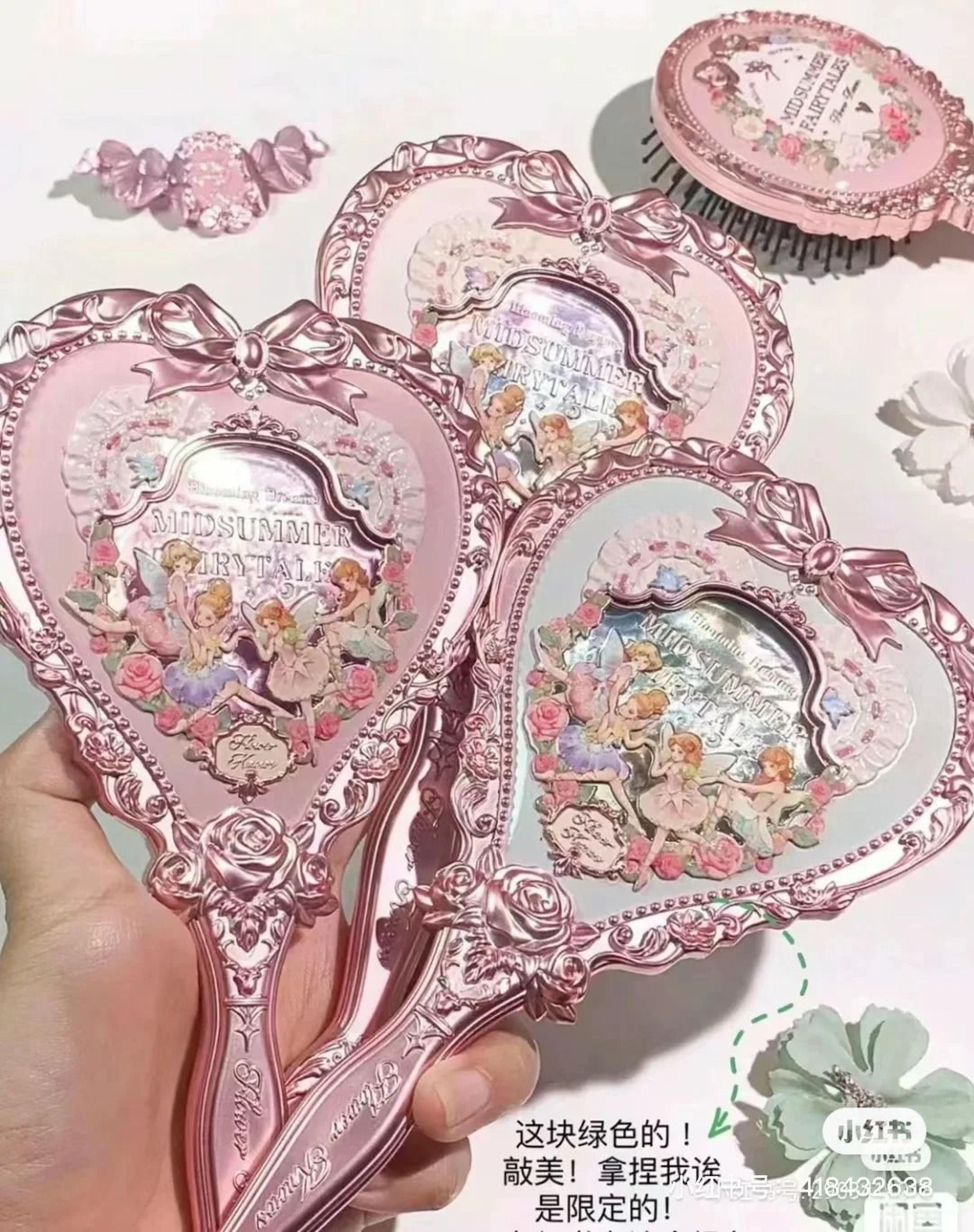 flower knows midsummer fairytales hand mirror heart shaped decorative makeup mirror