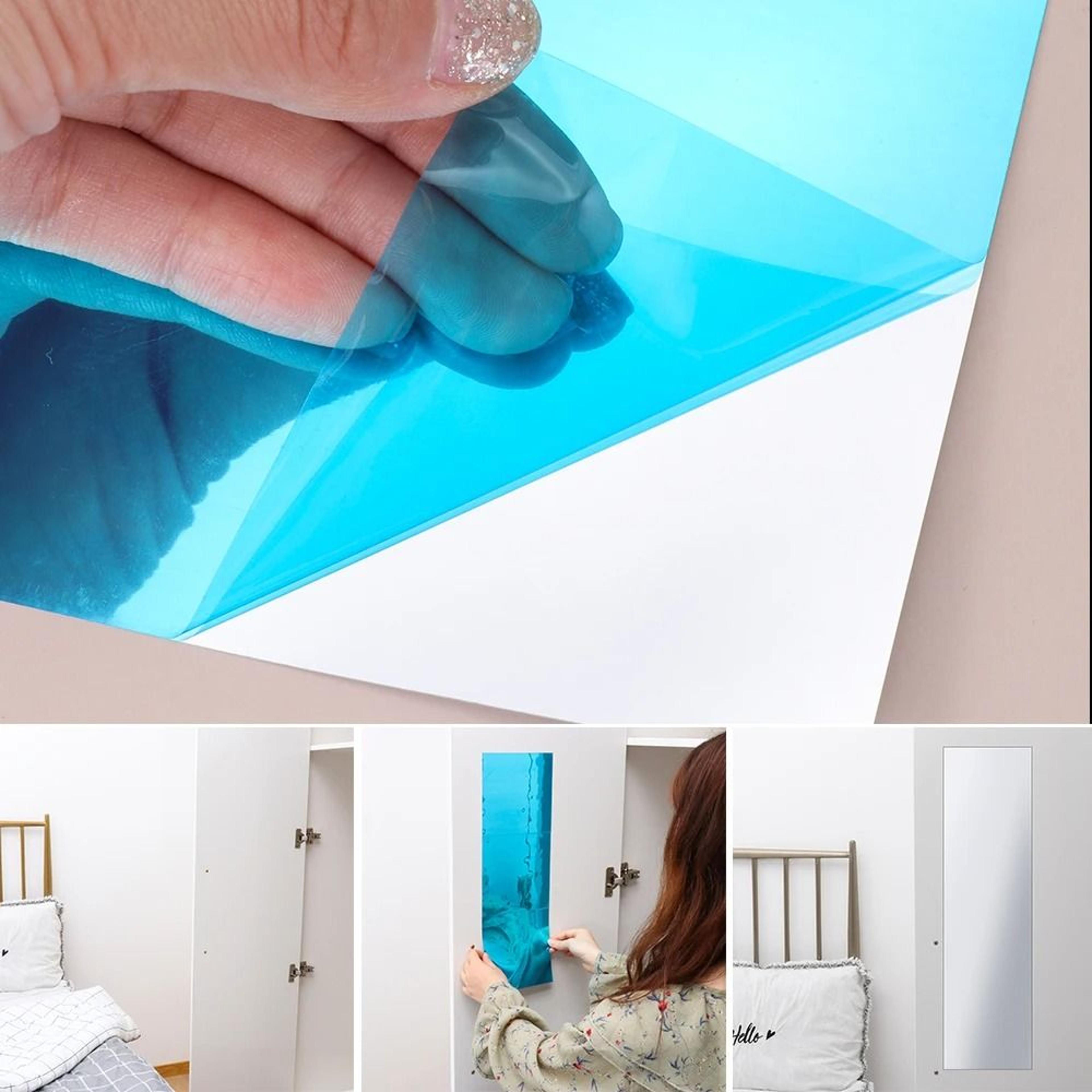 flexible self adhesive pet mirror sticker 15cm square bathroom wall mirror