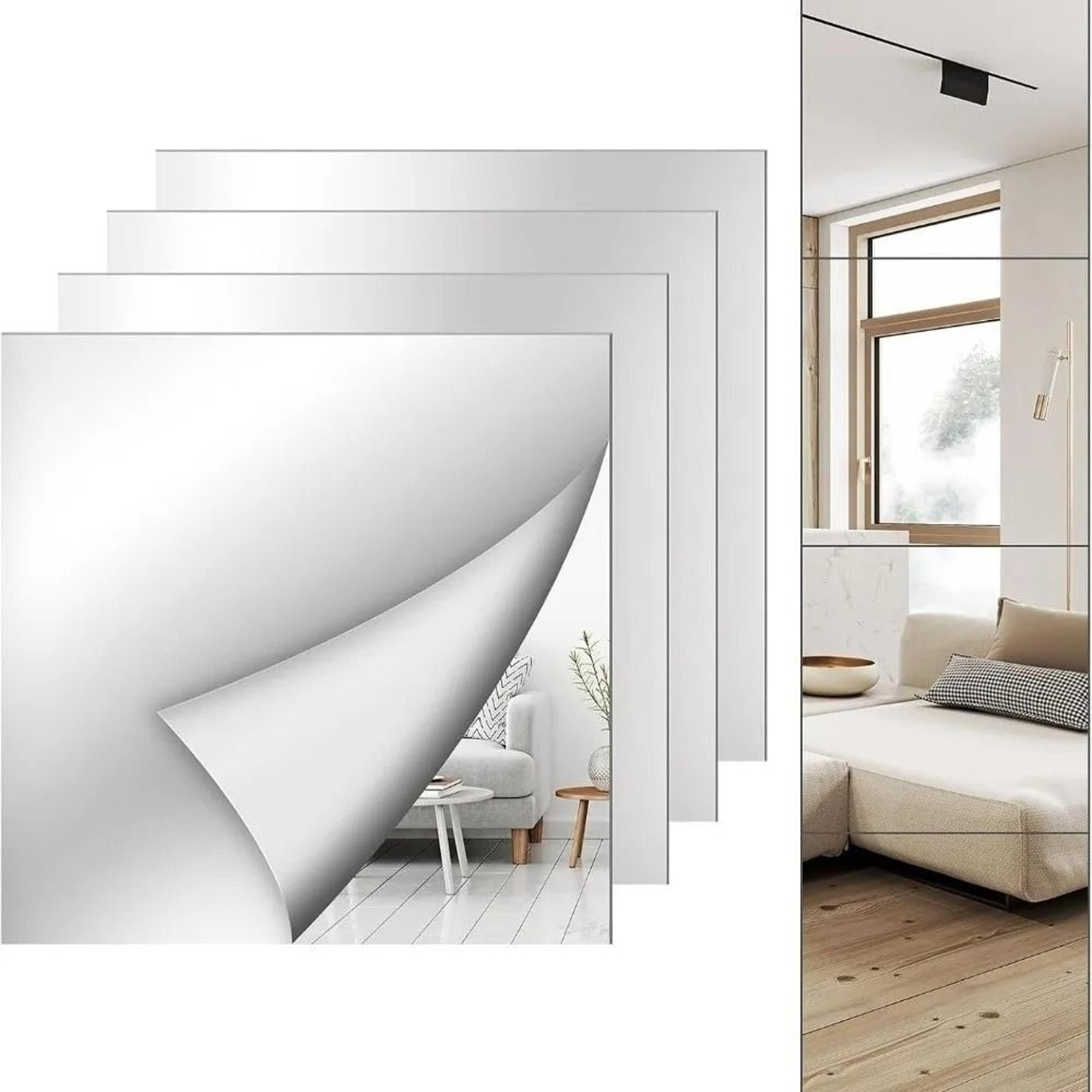 shatterproof self adhesive acrylic mirror sheet 1.6mm diy non glass mirror tile