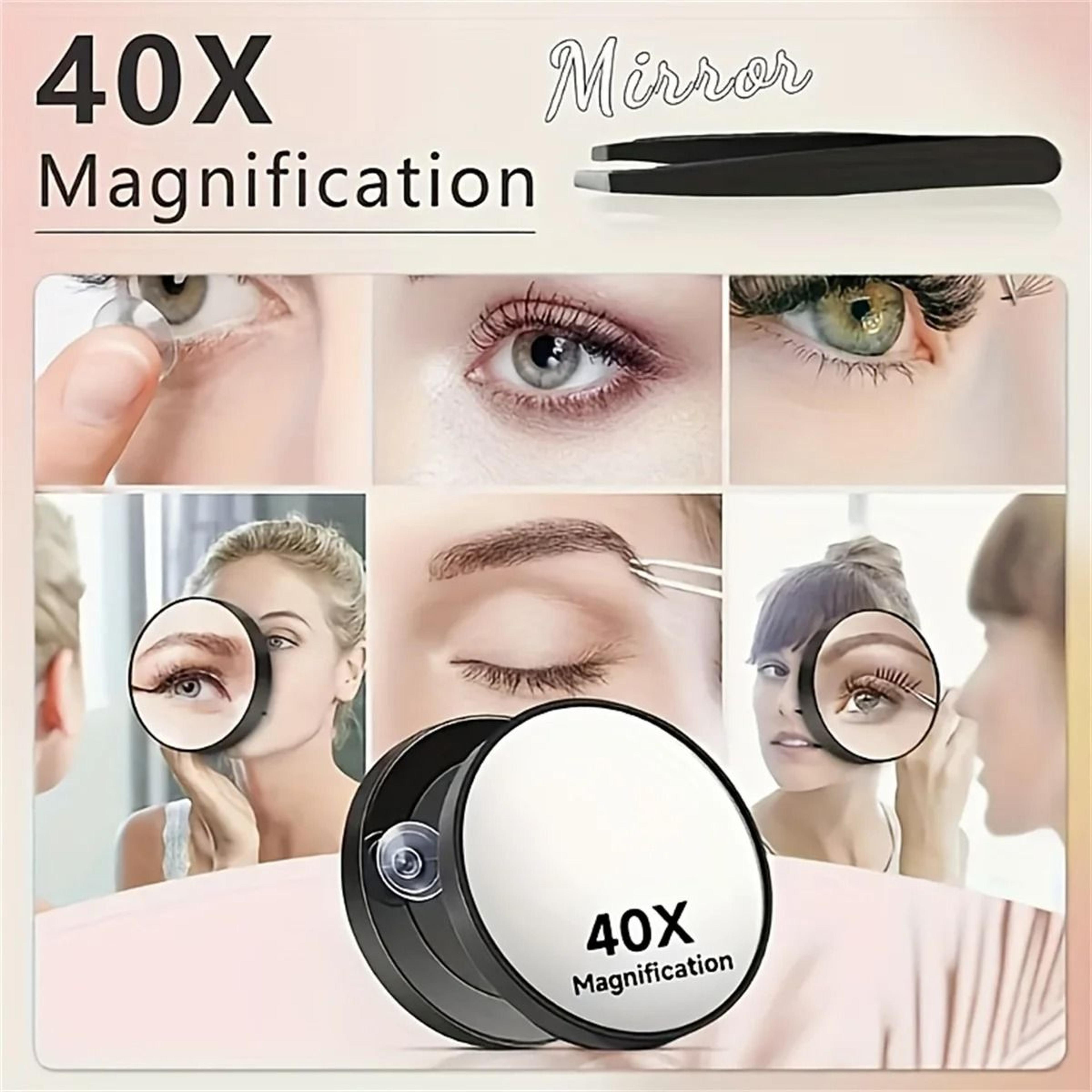 double sided magnifying mirror foldable handheld makeup mirror with handle