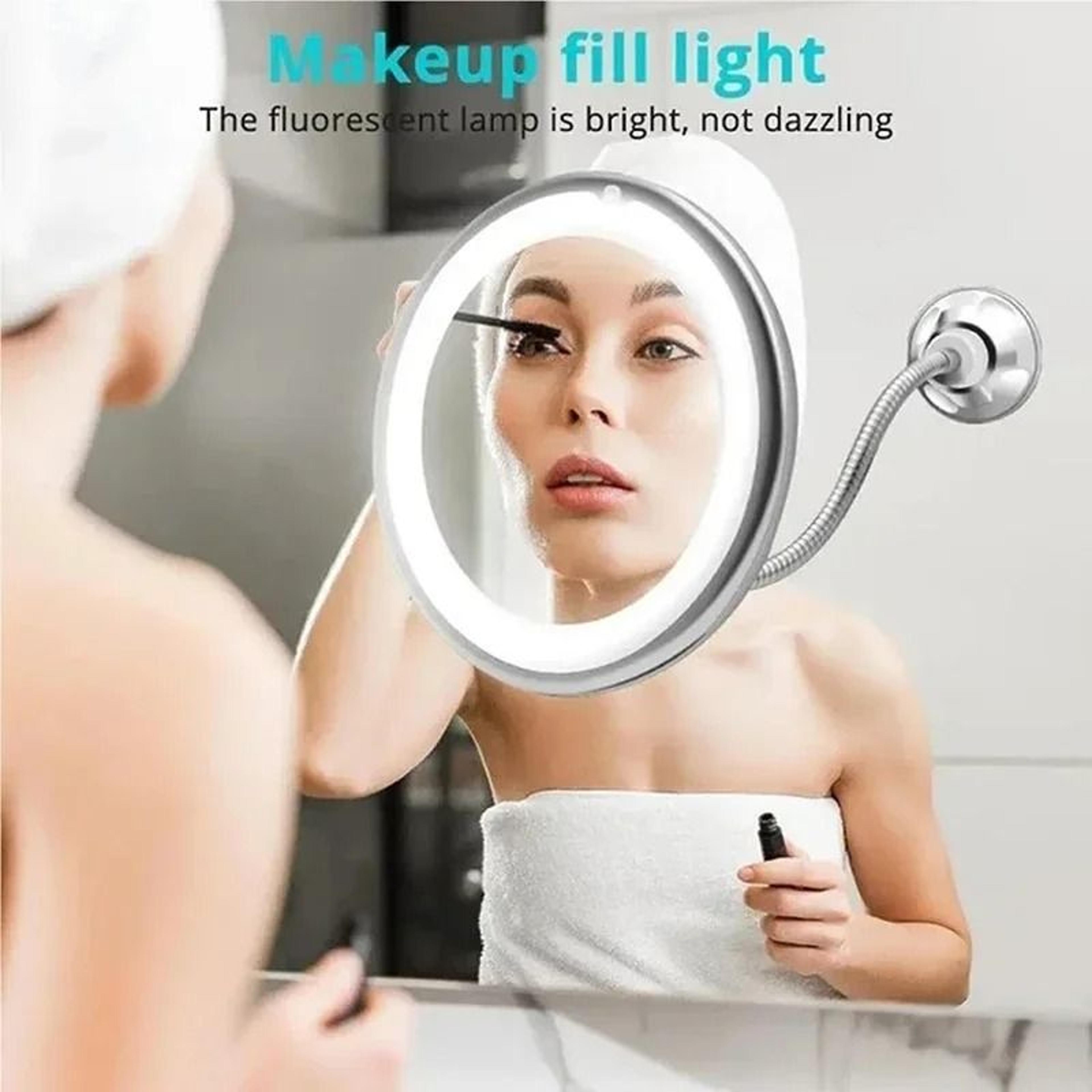 10x magnifying makeup mirror with led light and suction base