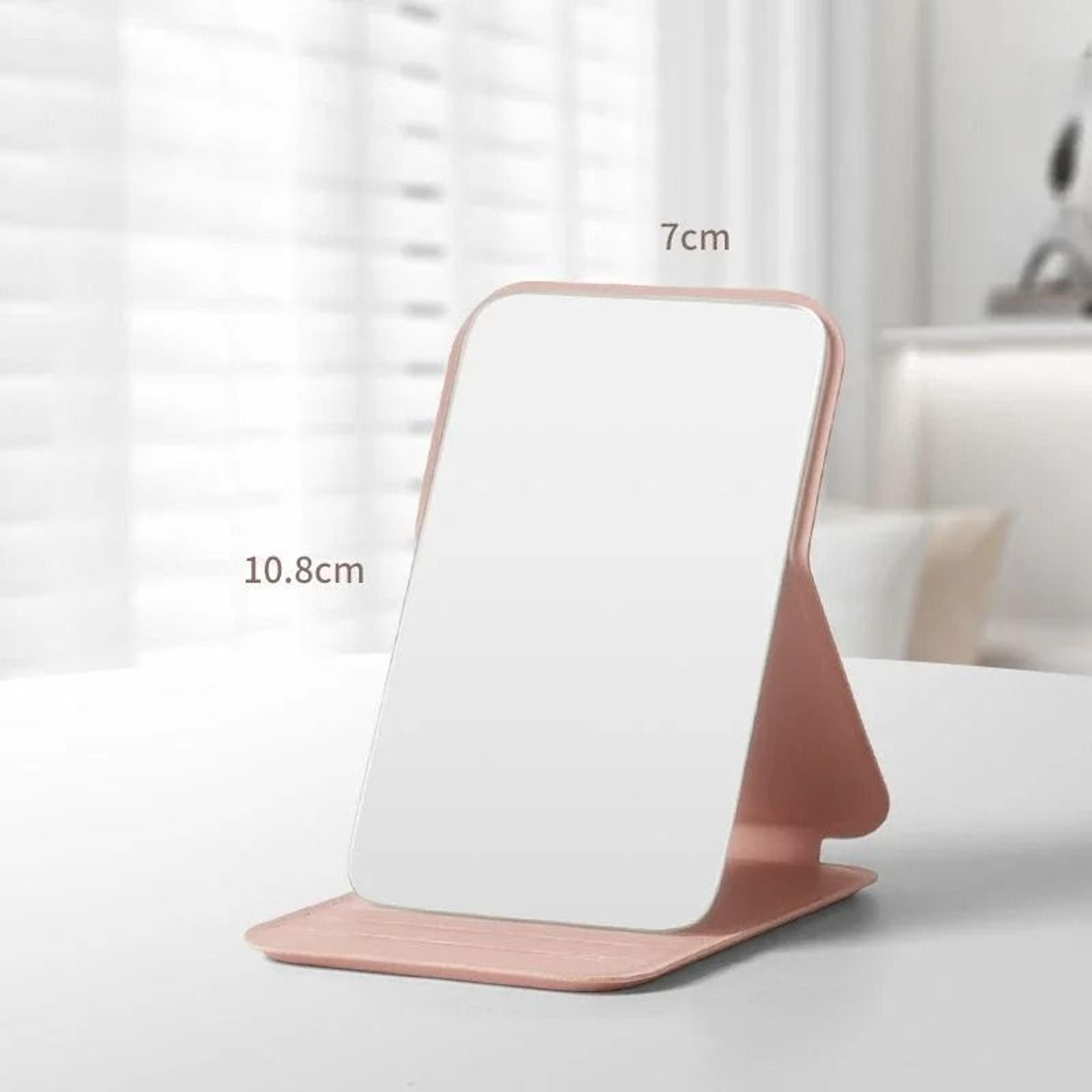 pu leather folding makeup mirror portable desktop pocket vanity mirror