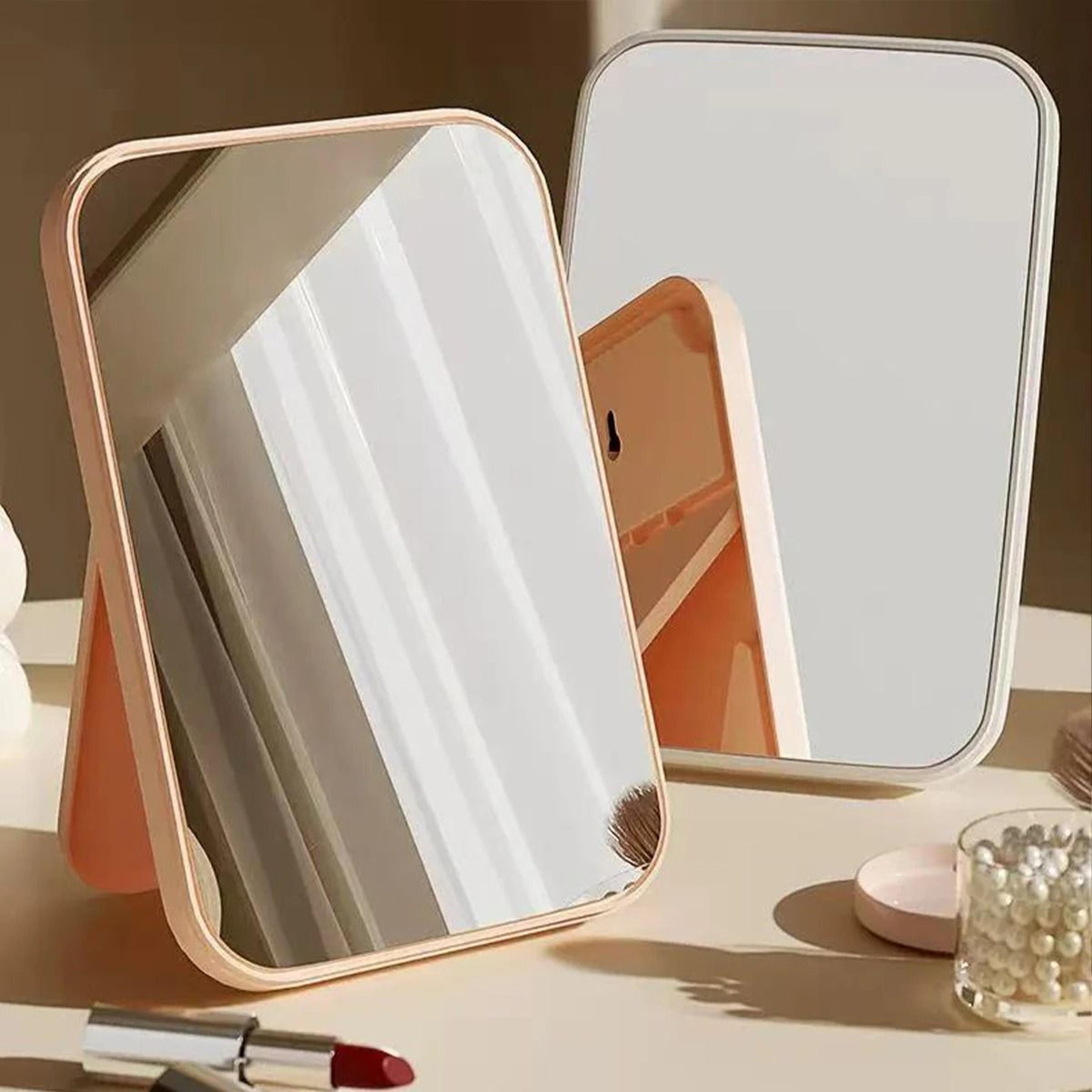 portable folding makeup mirror pink white desktop travel vanity mirror