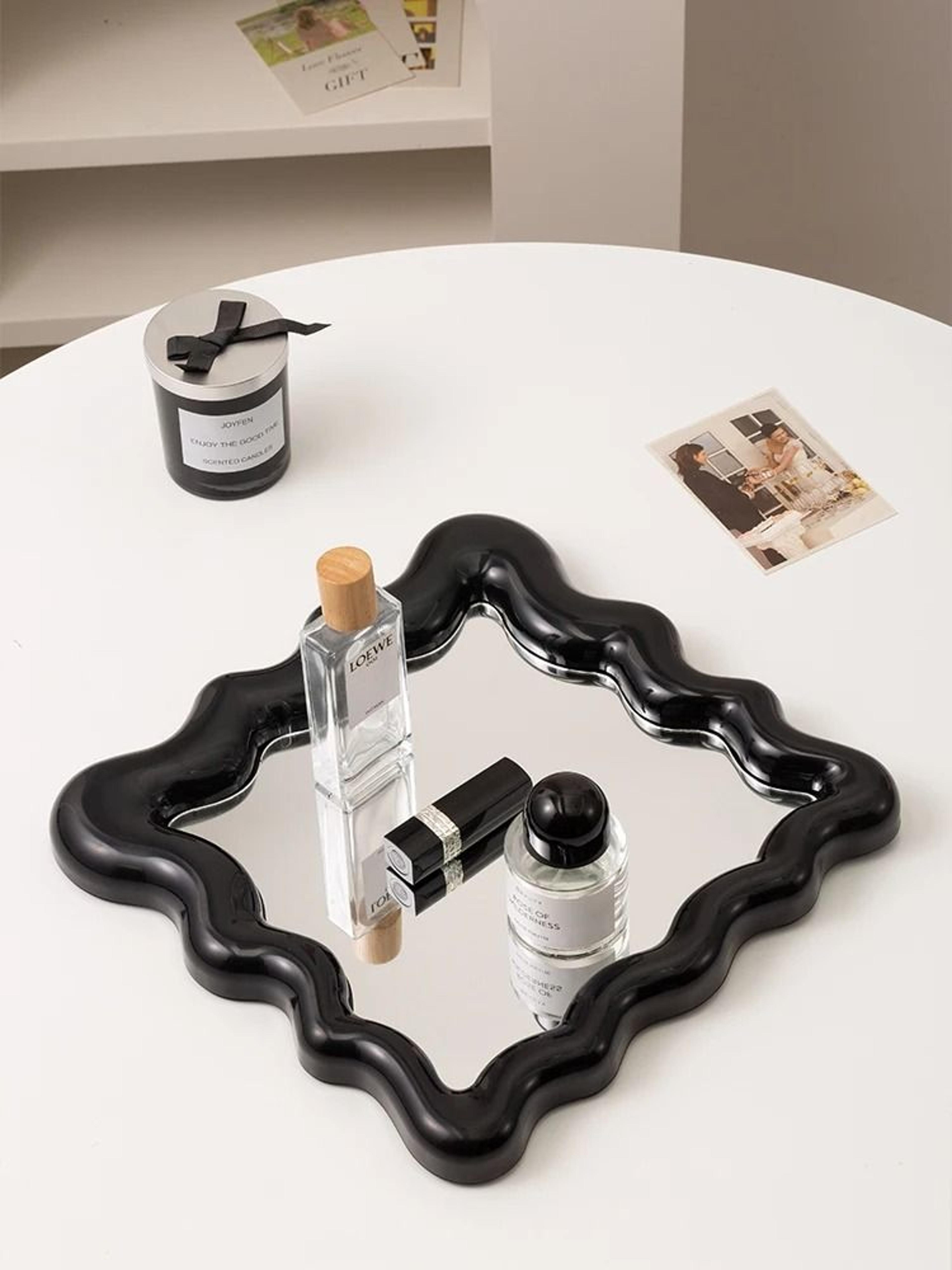square corrugated vanity mirror modern decorative desktop makeup mirror