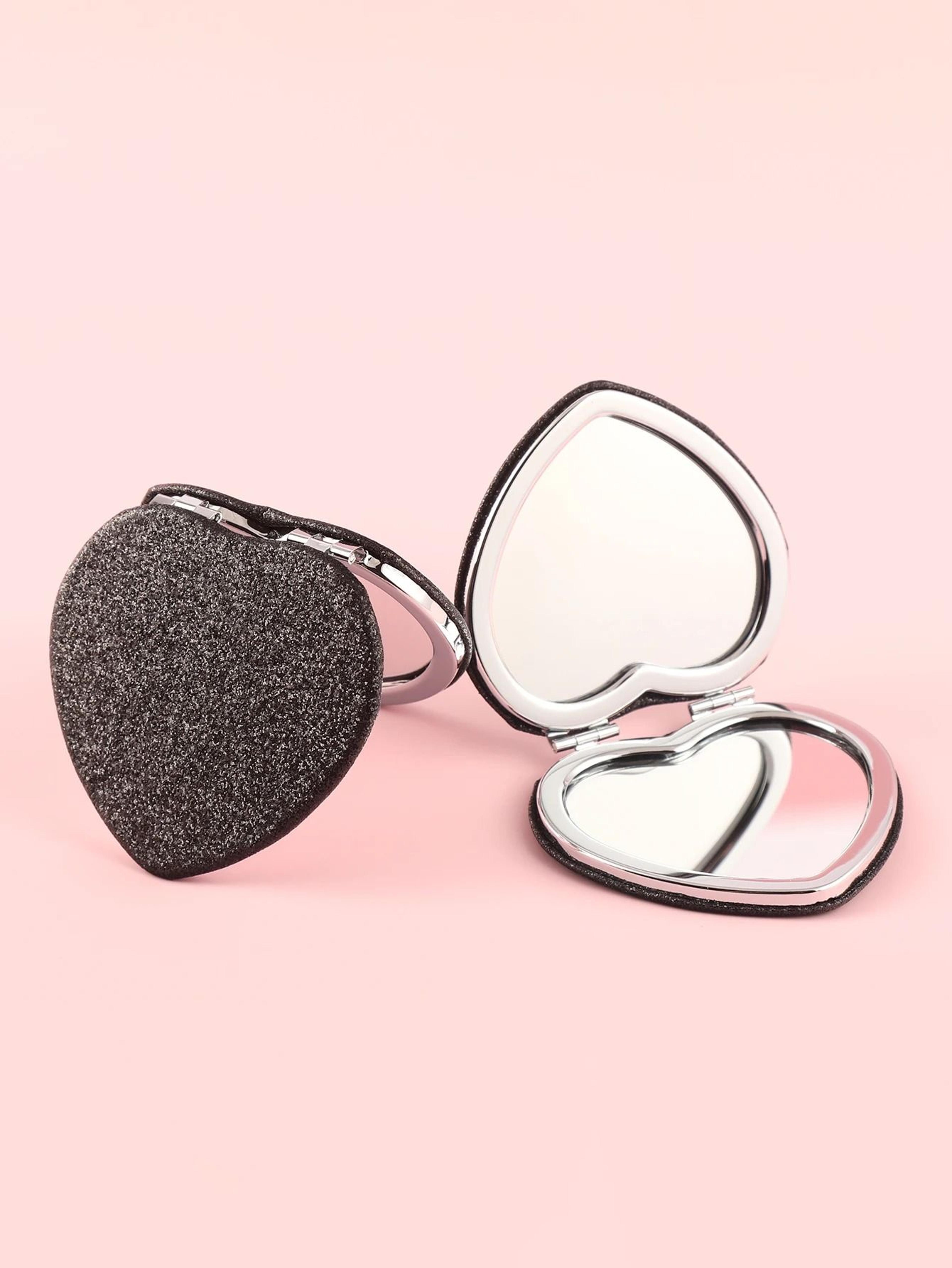 heart double sided makeup mirror portable folding pocket beauty mirror