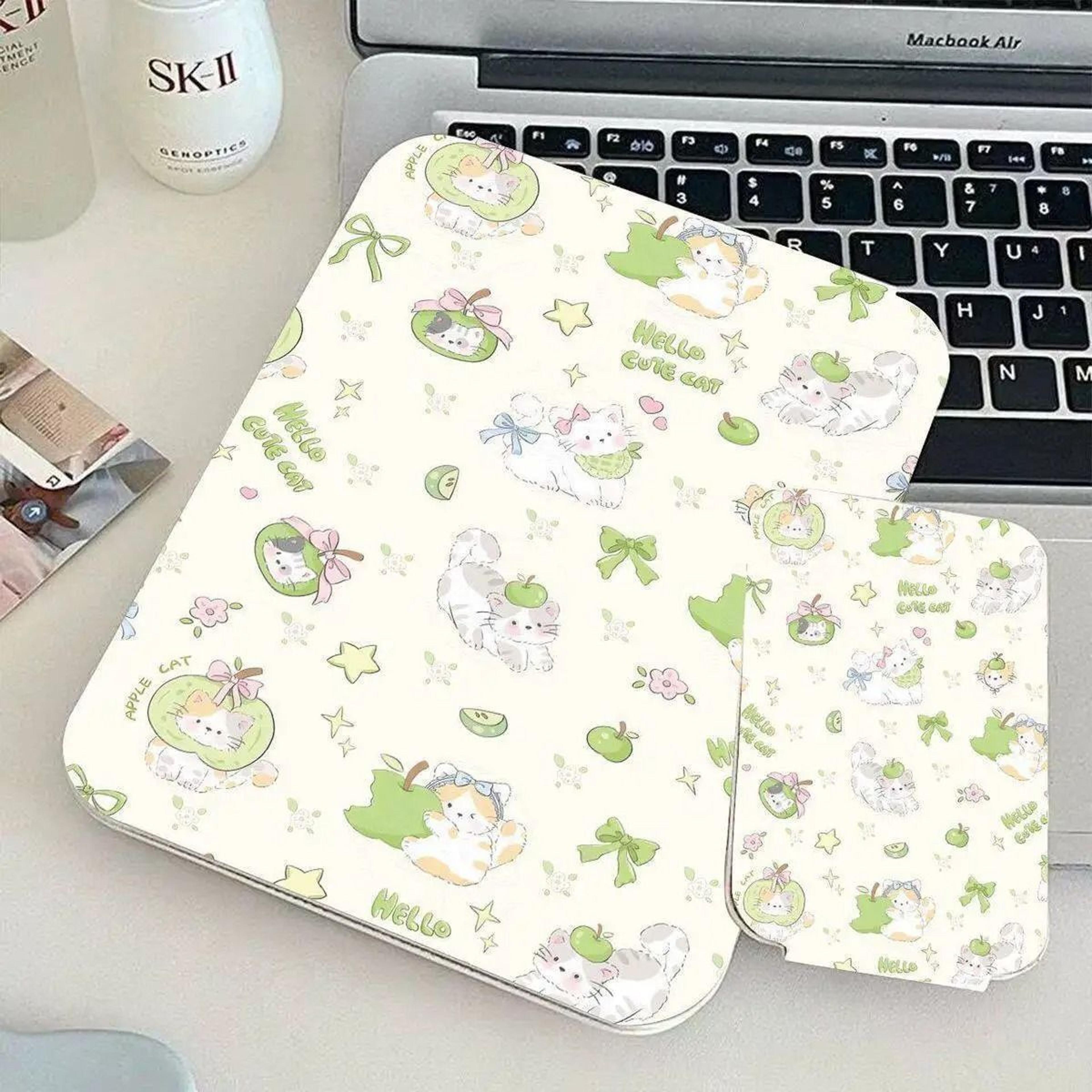 cute cat folding makeup mirror portable desktop travel vanity mirror