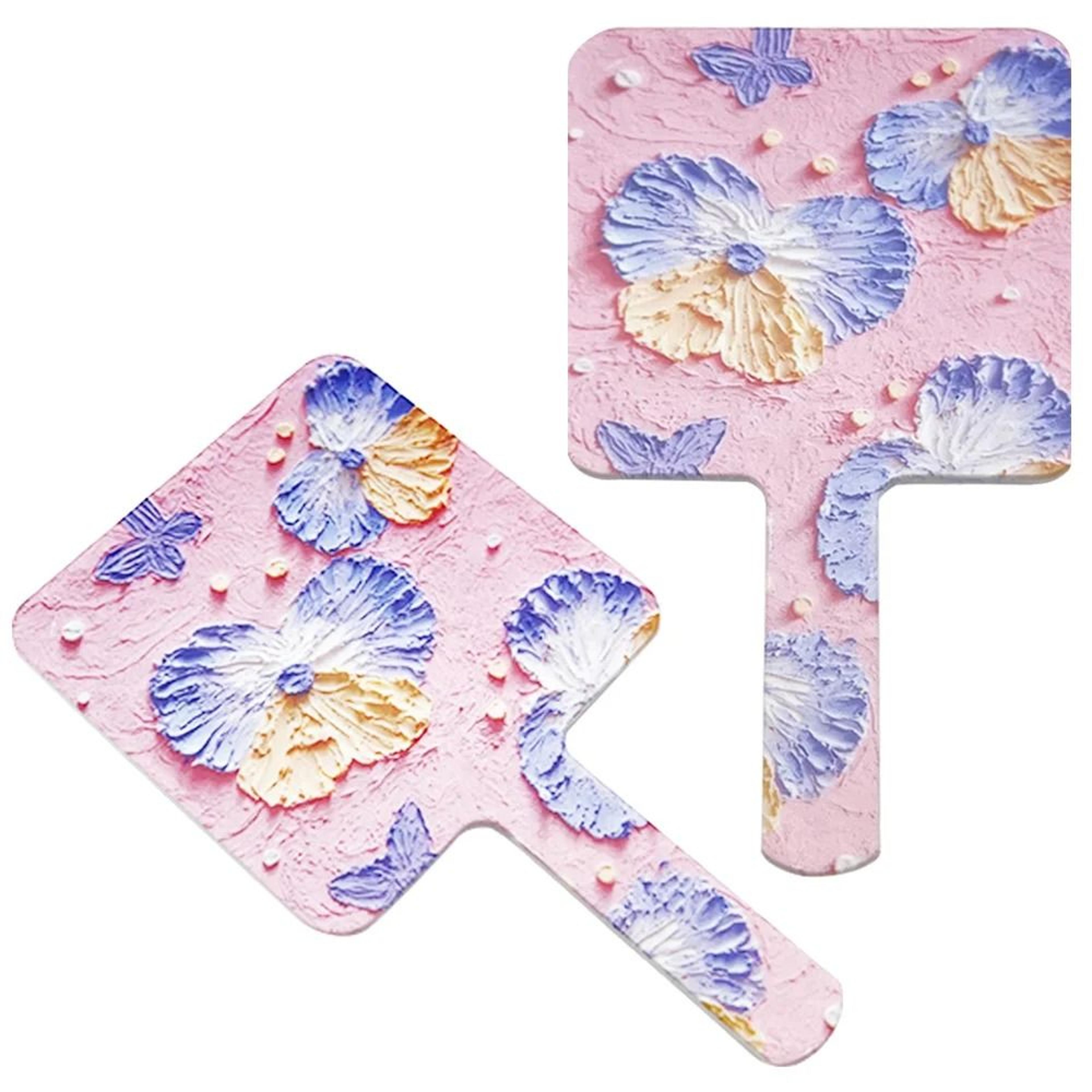 flower handheld makeup mirror portable tabletop vanity mirror for women