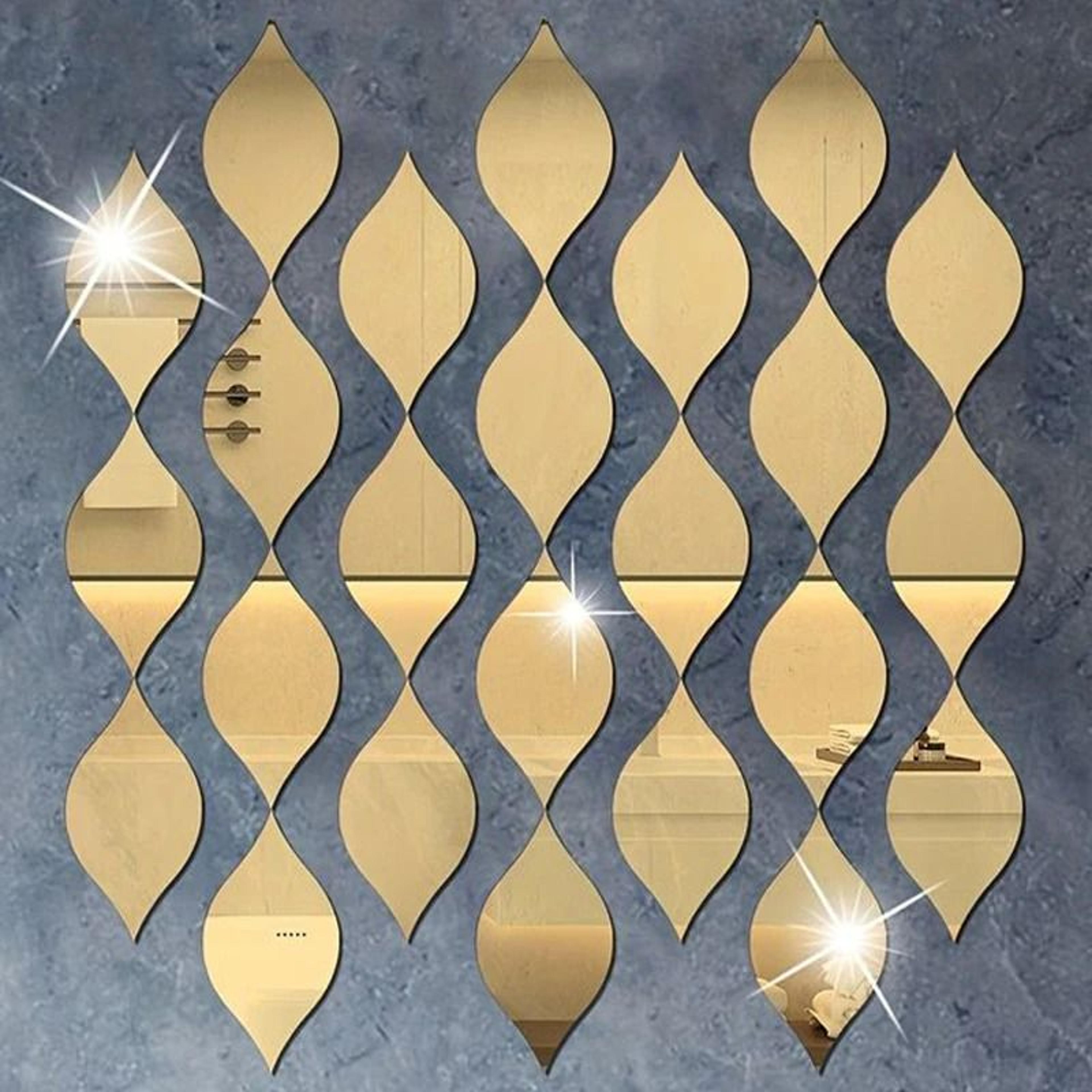 teardrop acrylic mirror wall stickers self adhesive 3d decorative decals