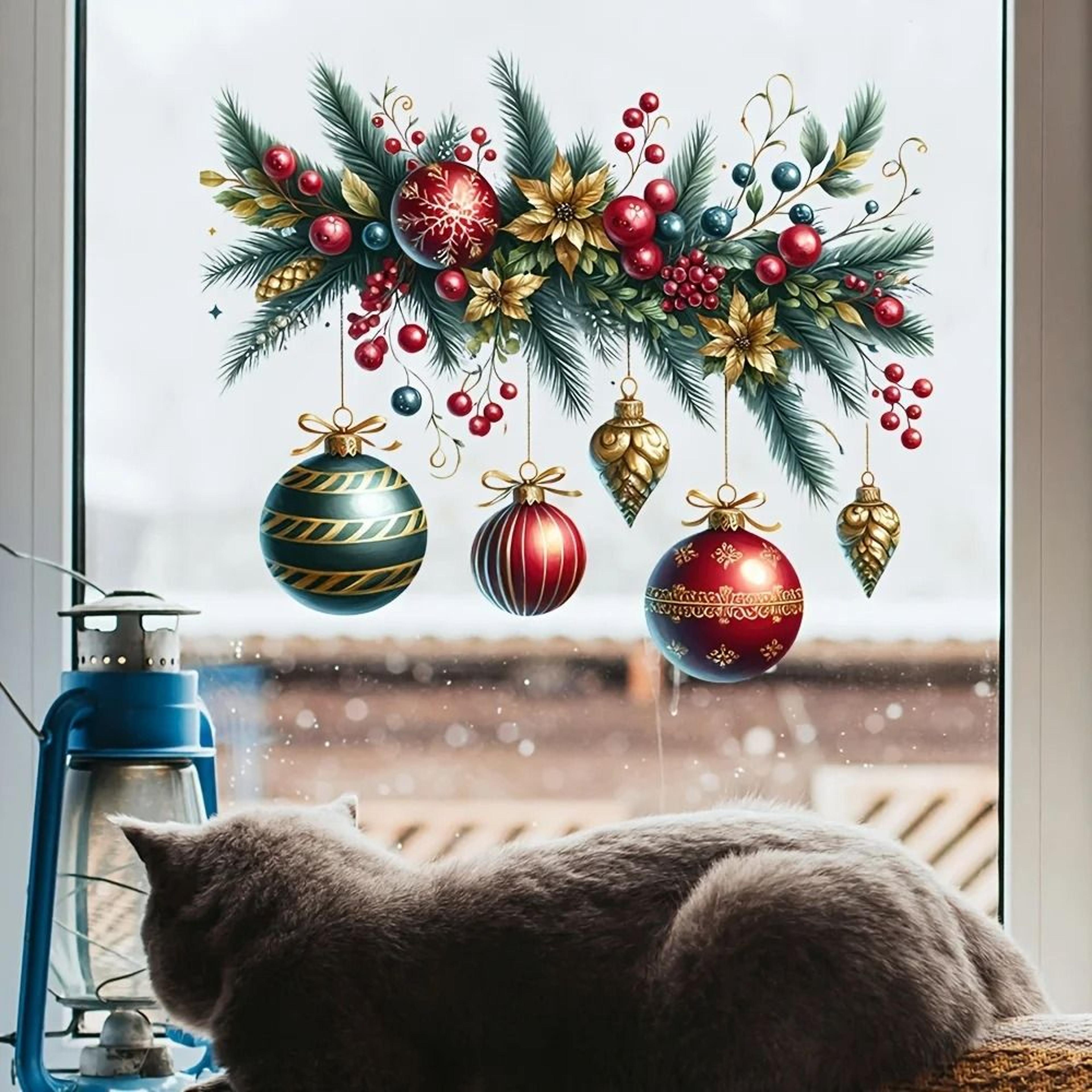 festive christmas window stickers self adhesive holiday wall and door decor