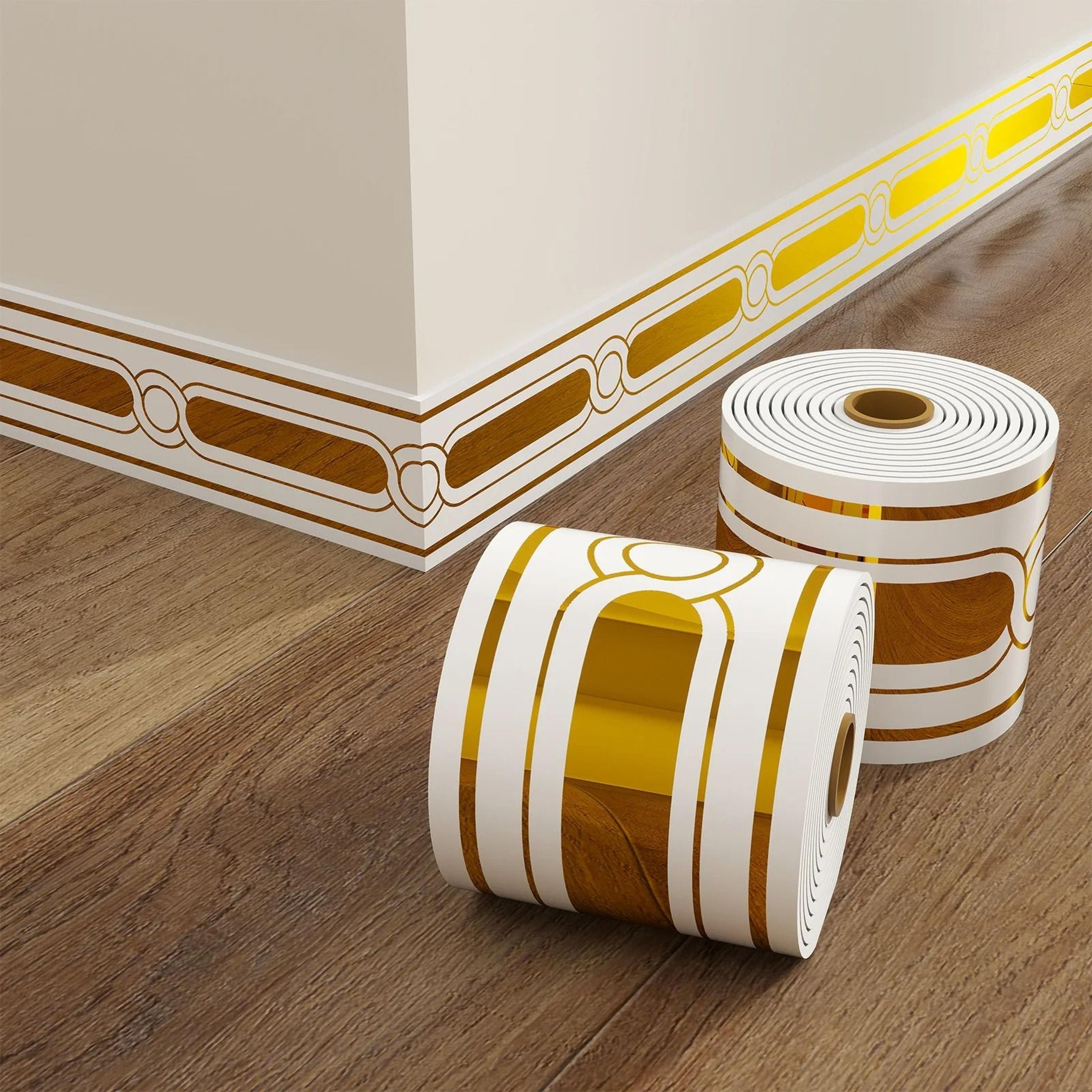 self adhesive baseboard trim peel and stick wall border 10cm x 5m