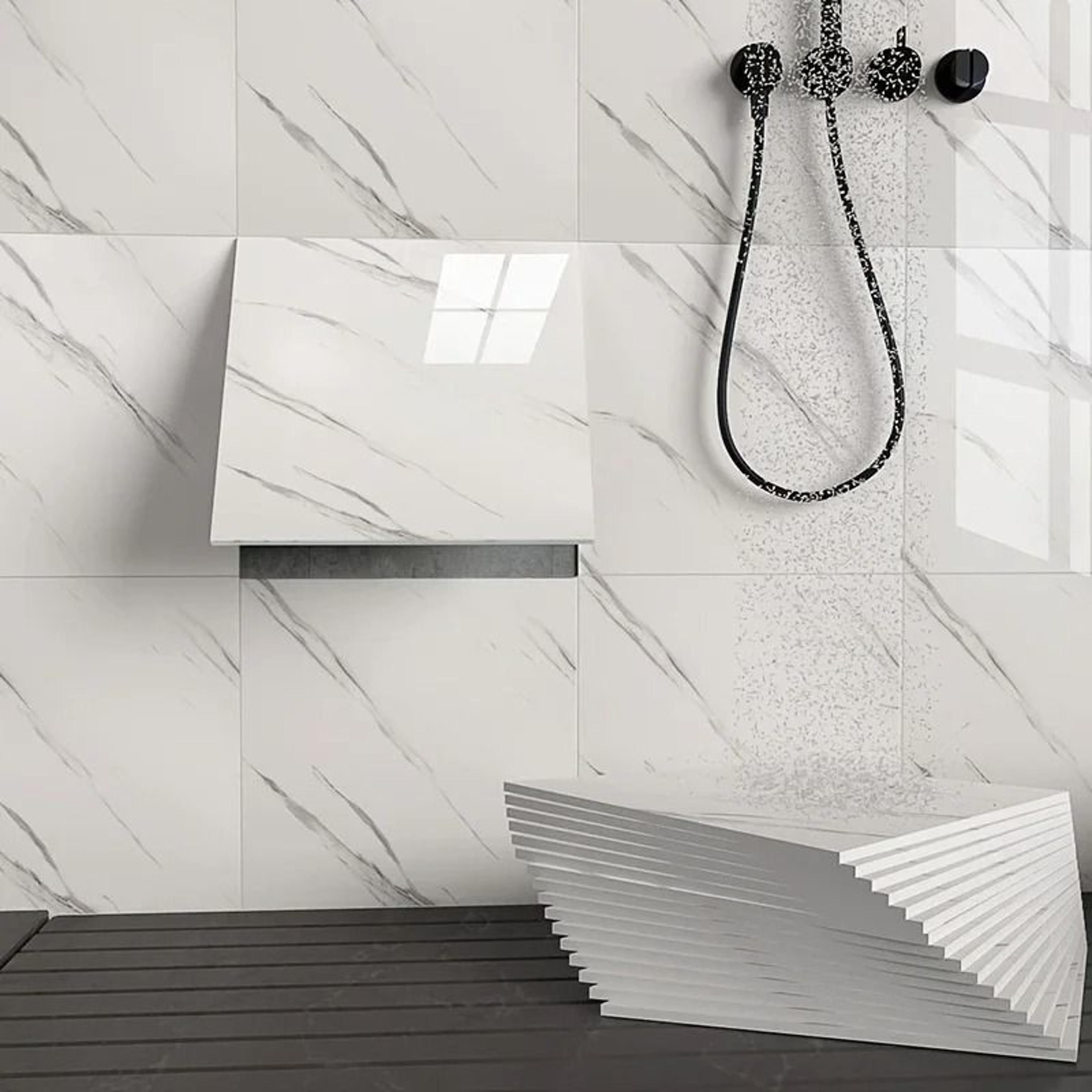 10 piece marble look peel and stick floor tiles thickened pvc flooring