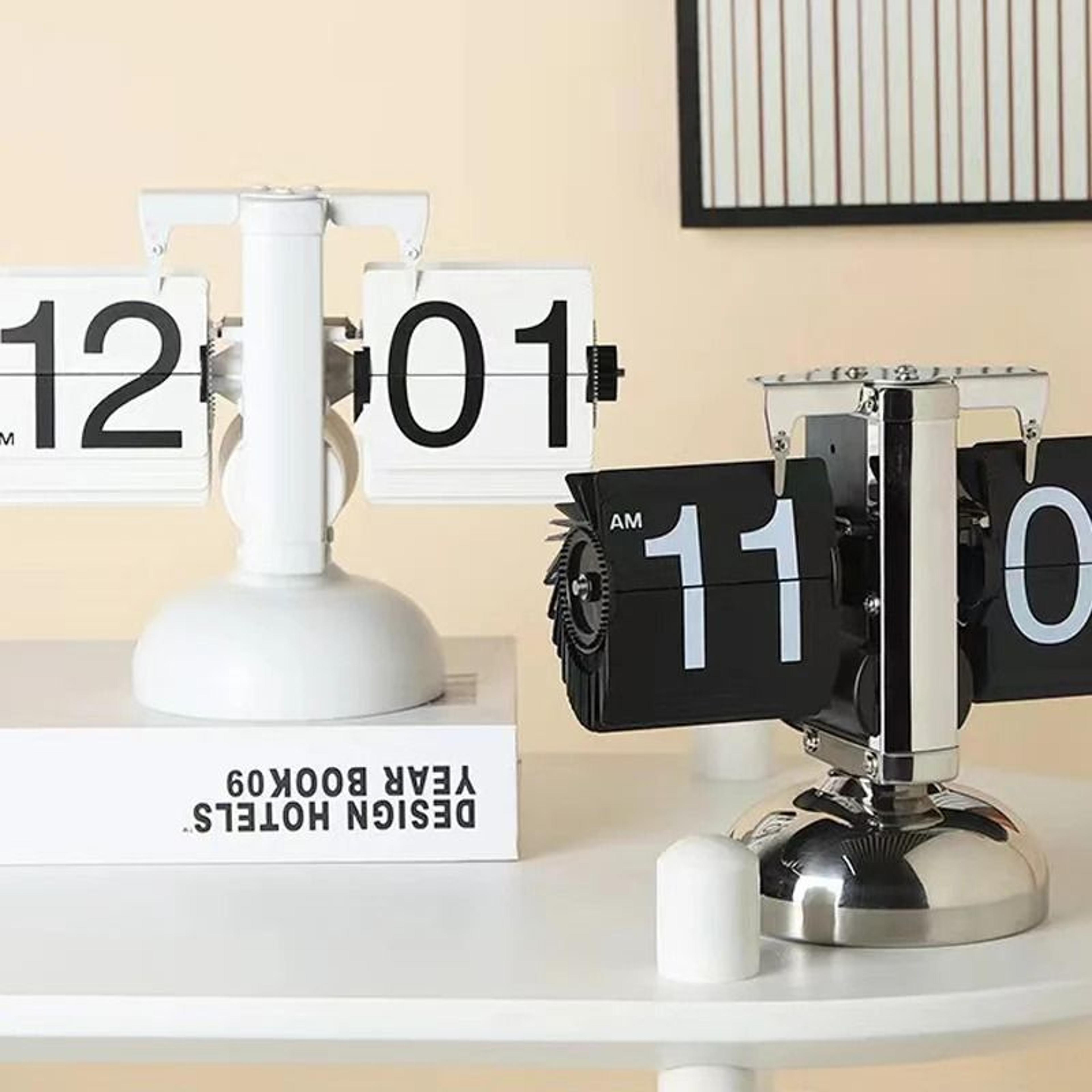 vintage automatic flip clock 12 24 hour retro desk clock