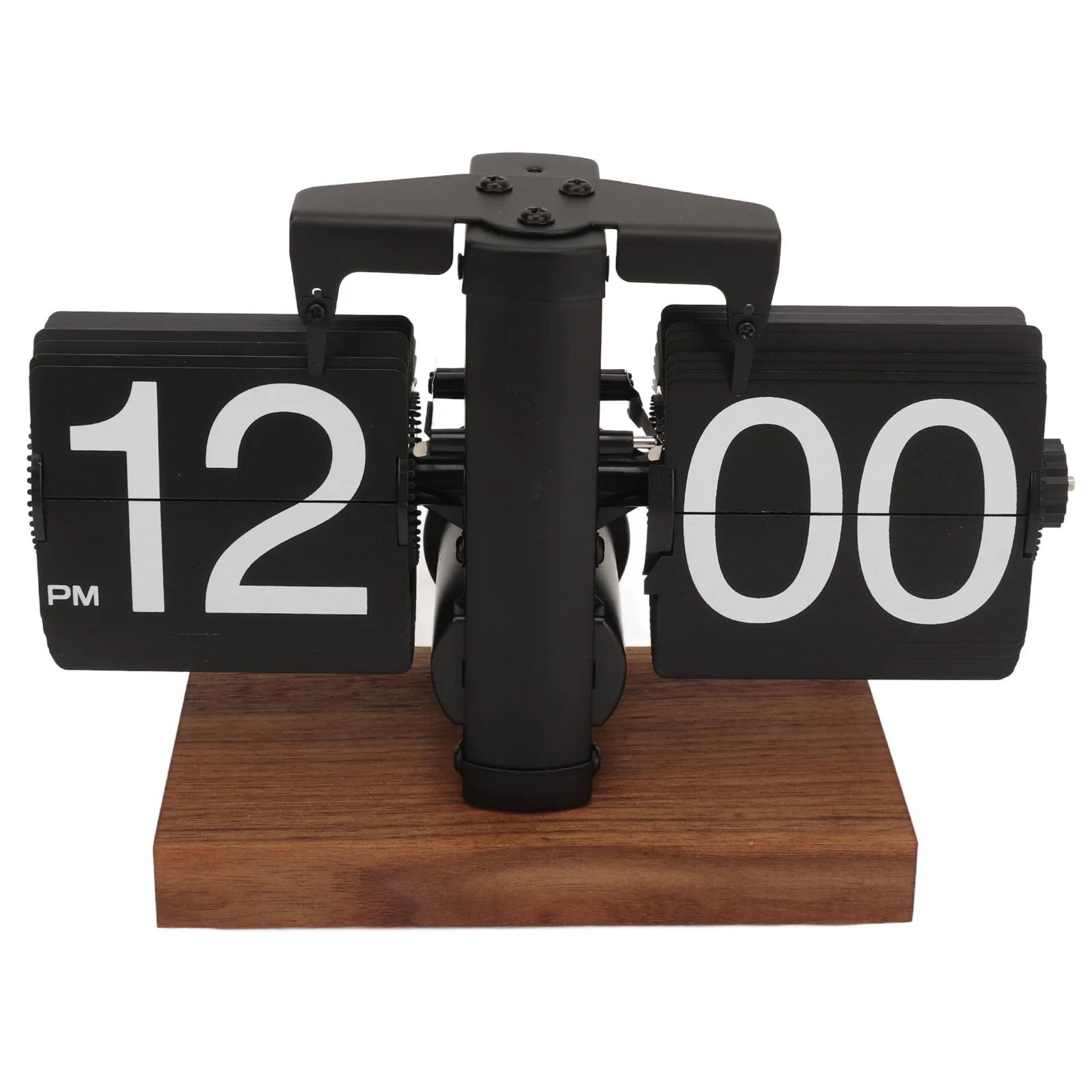 vintage automatic flip page clock battery powered retro desk clock