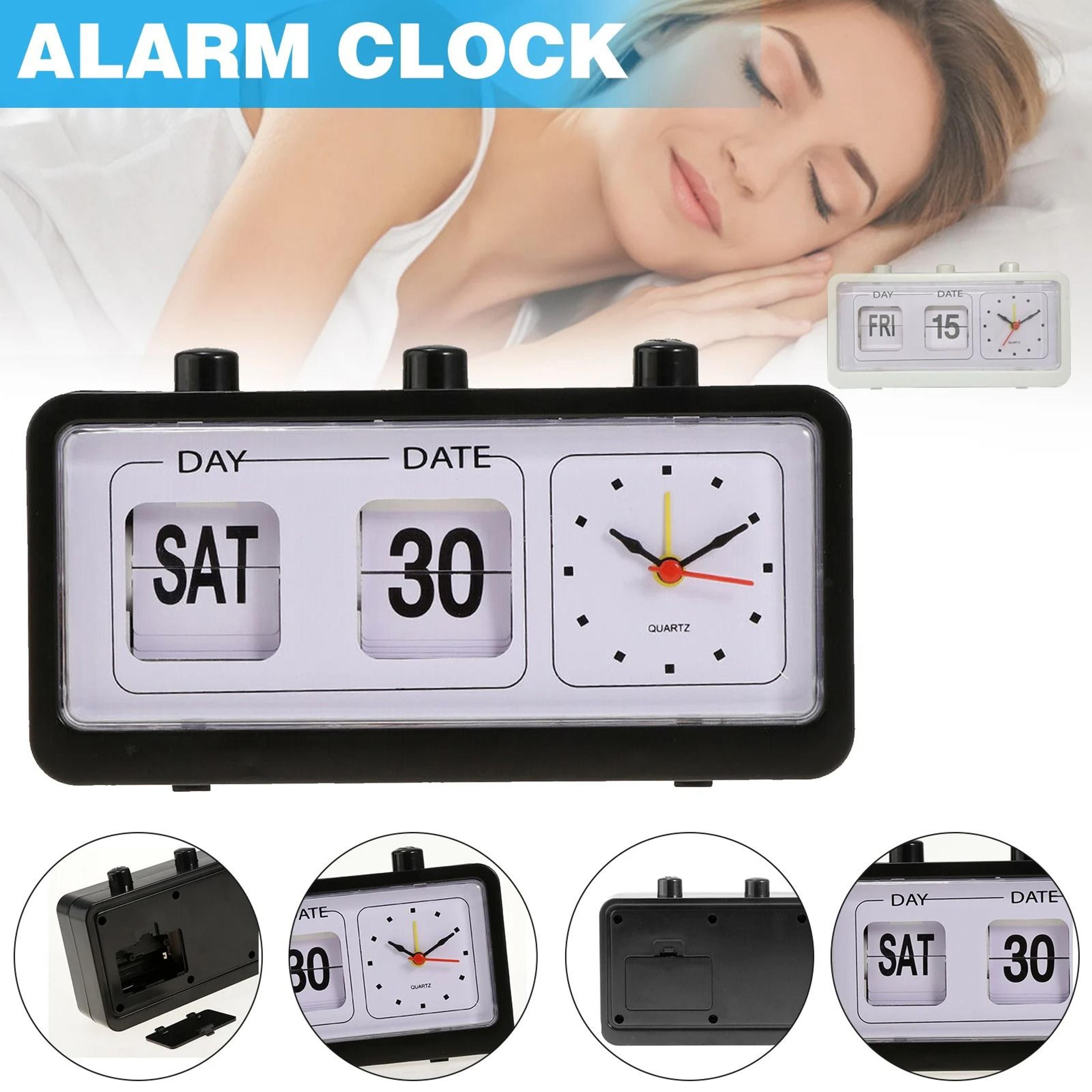 mini retro flip clock with calendar automatic page turning desk clock