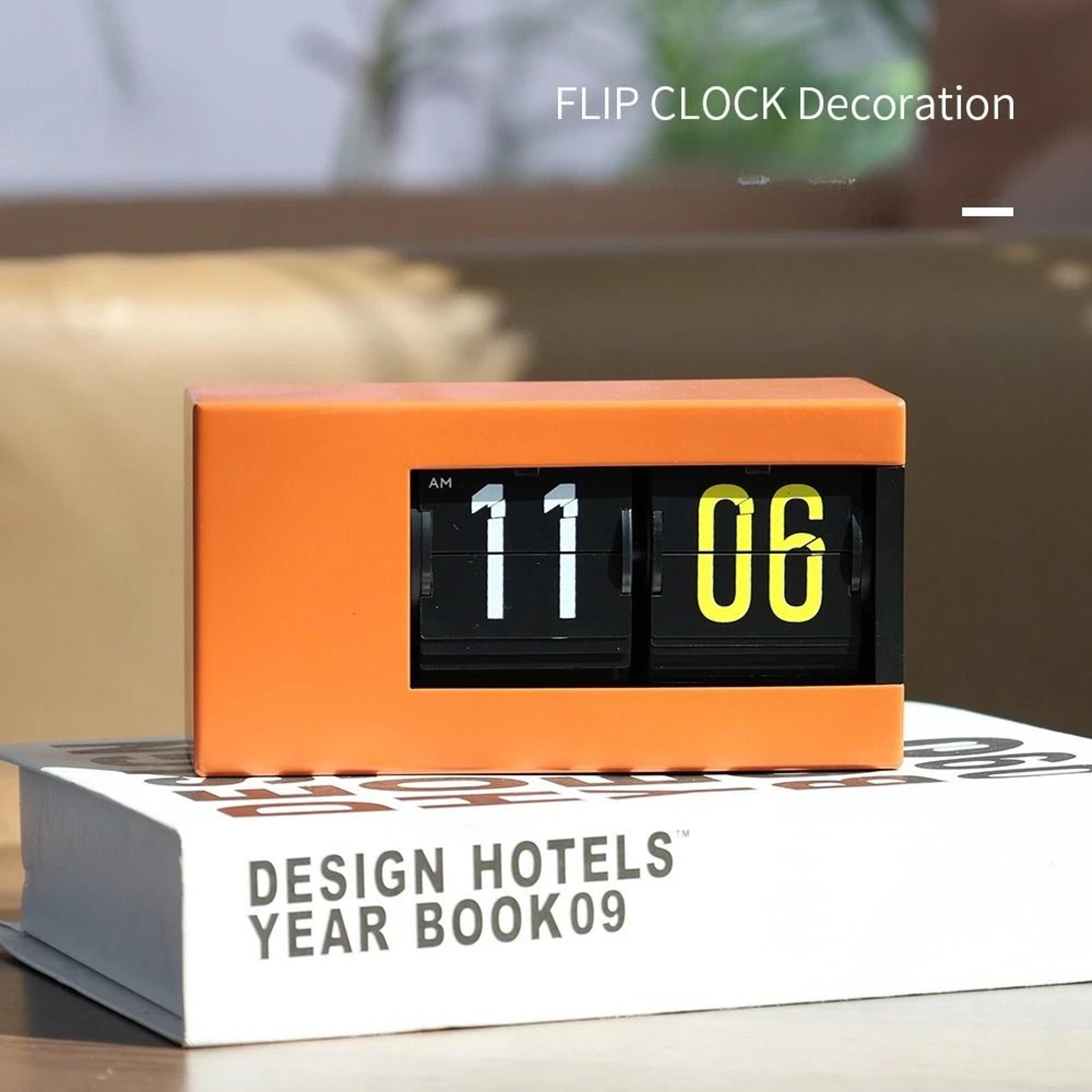 vintage automatic flip desk alarm clock minimalist retro table clock