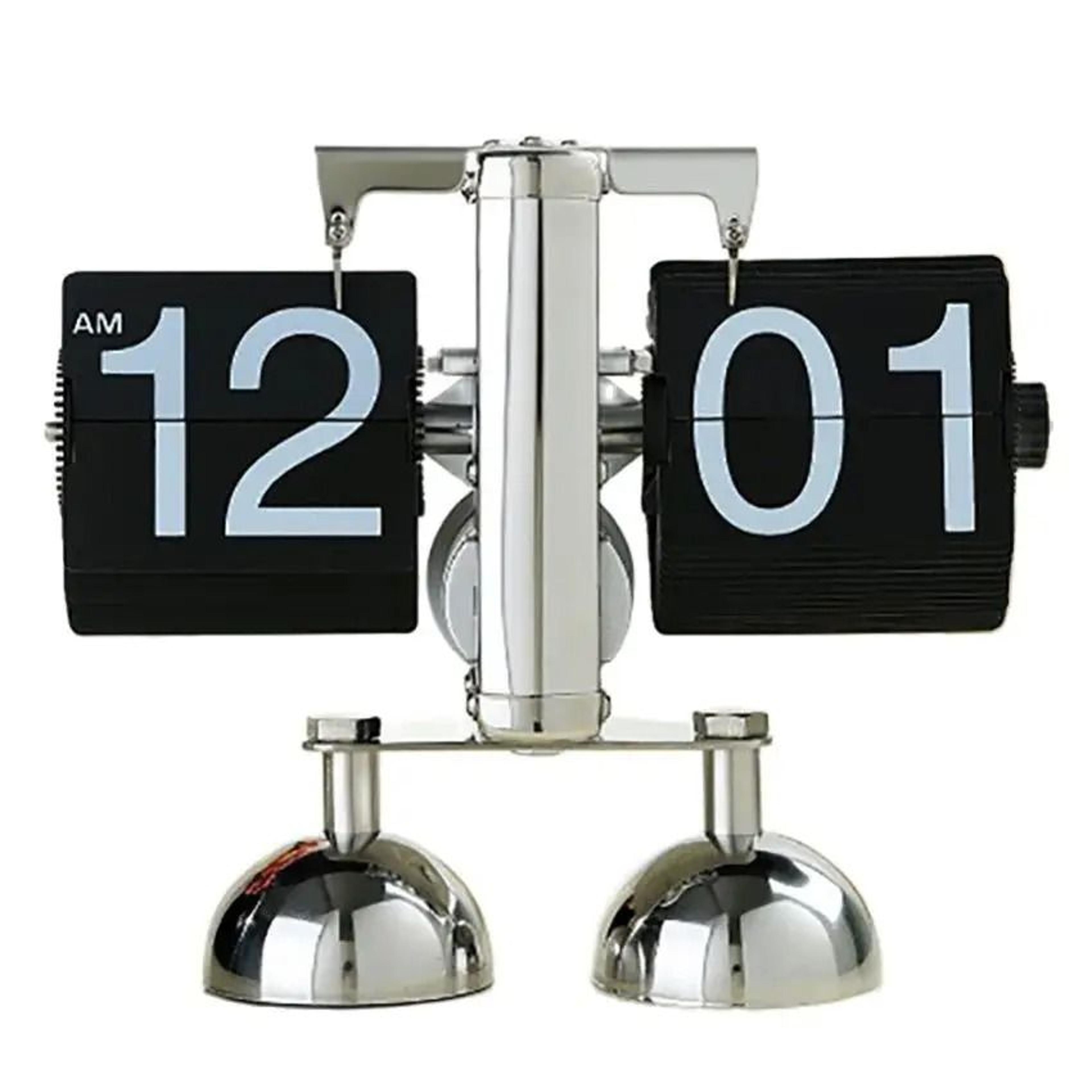 retro mechanical flip desk clock with internal gear movement