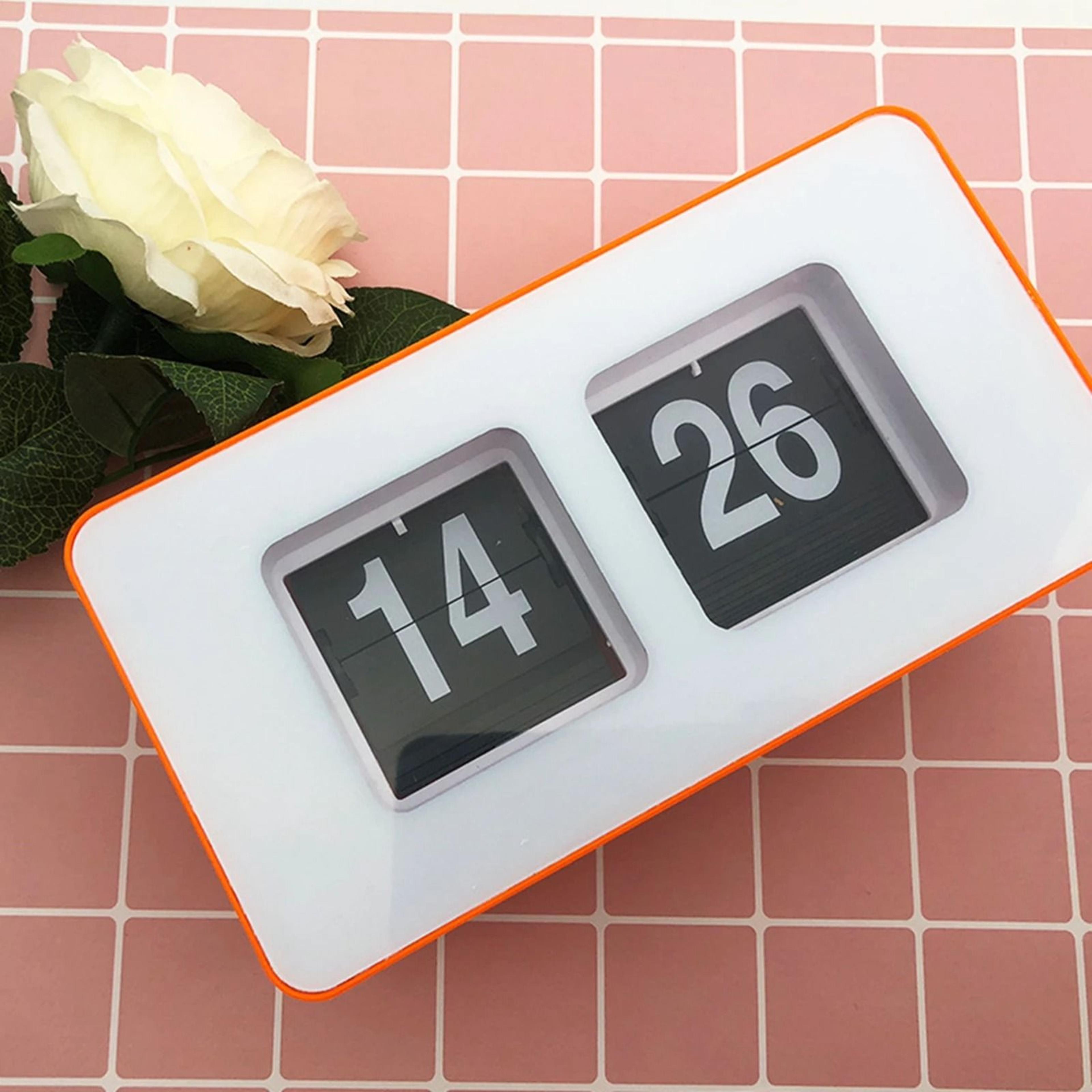 classic retro automatic flip desk clock silent battery powered table clock