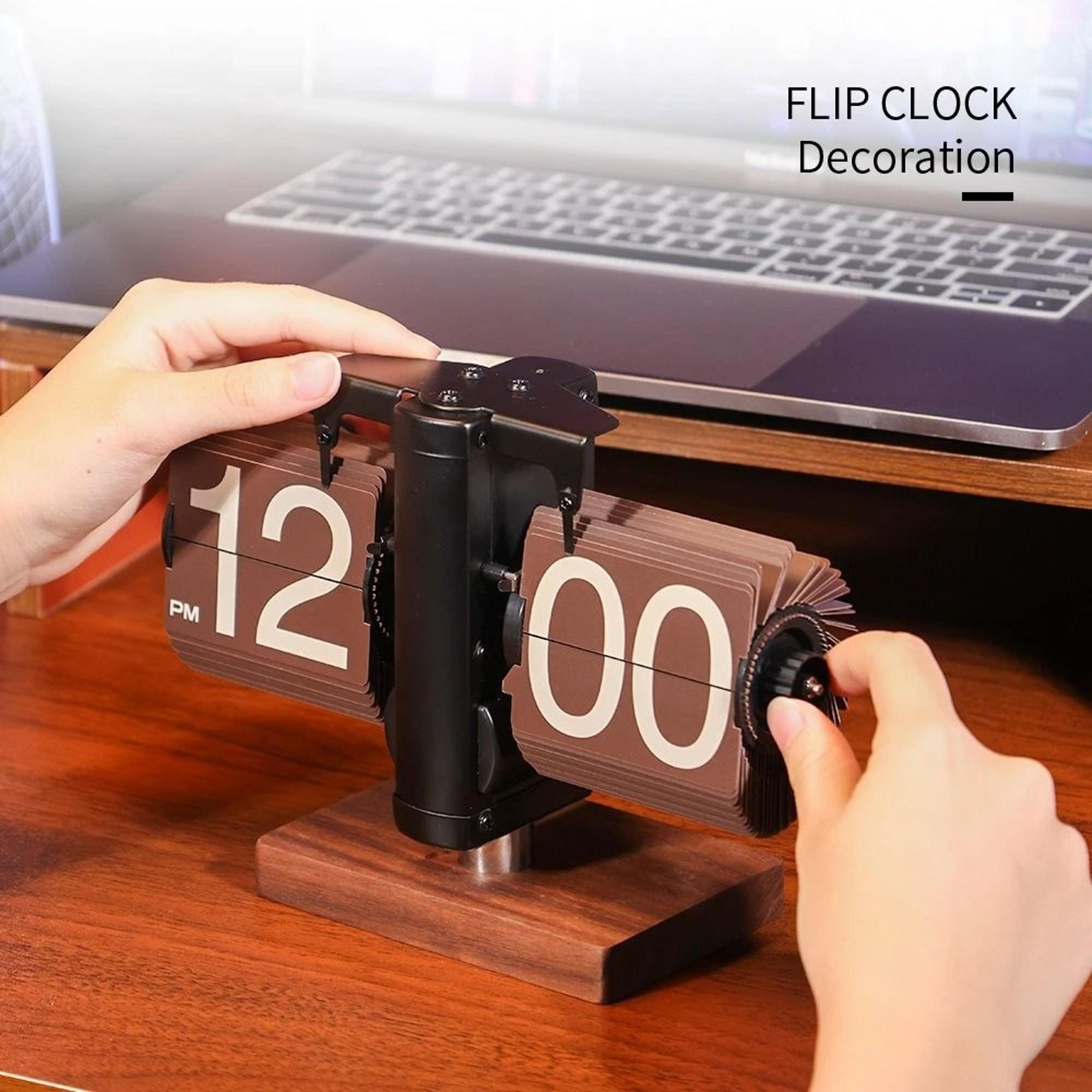 luxury silent automatic flip desk clock minimalist modern table decor