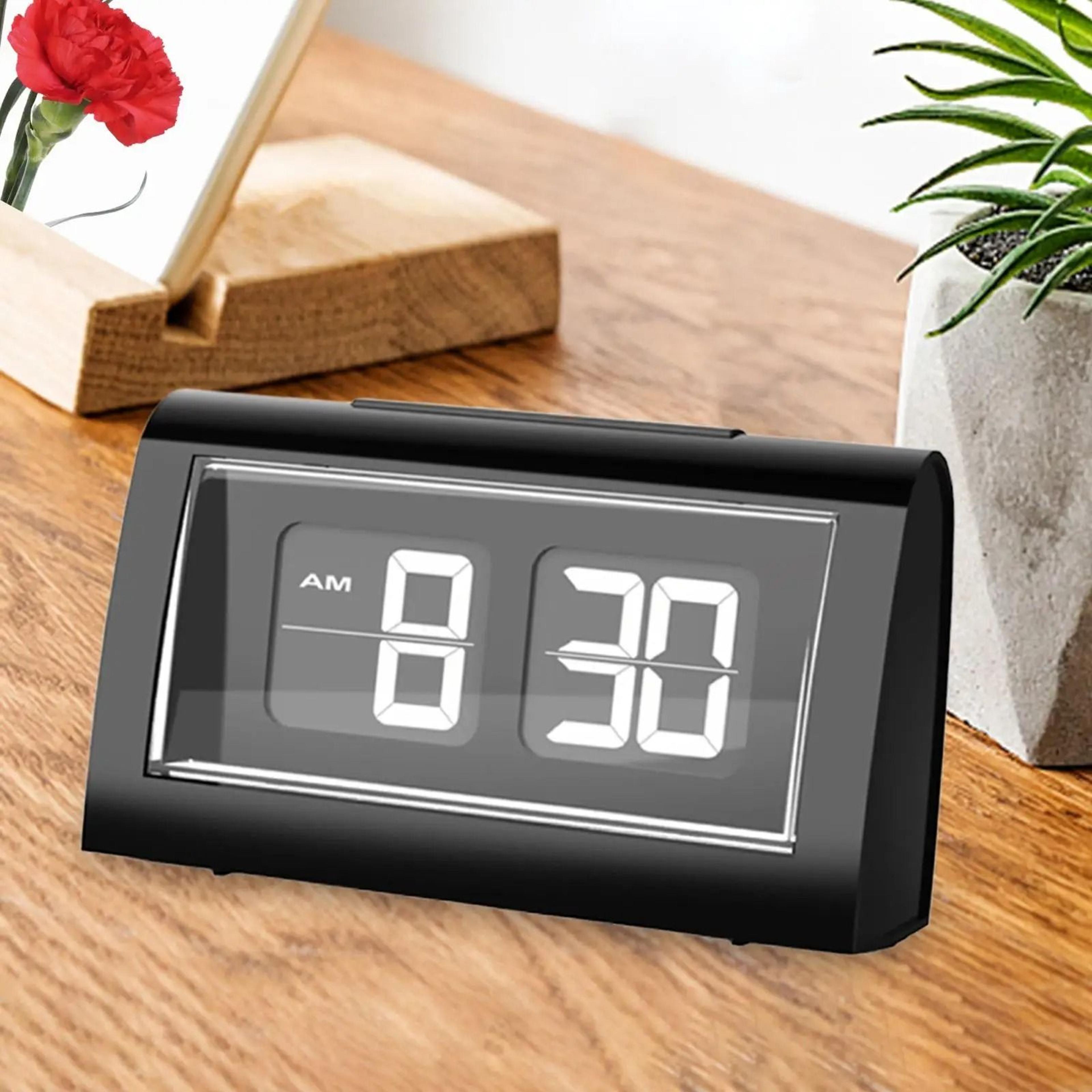 auto flip digital alarm clock with backlight and snooze