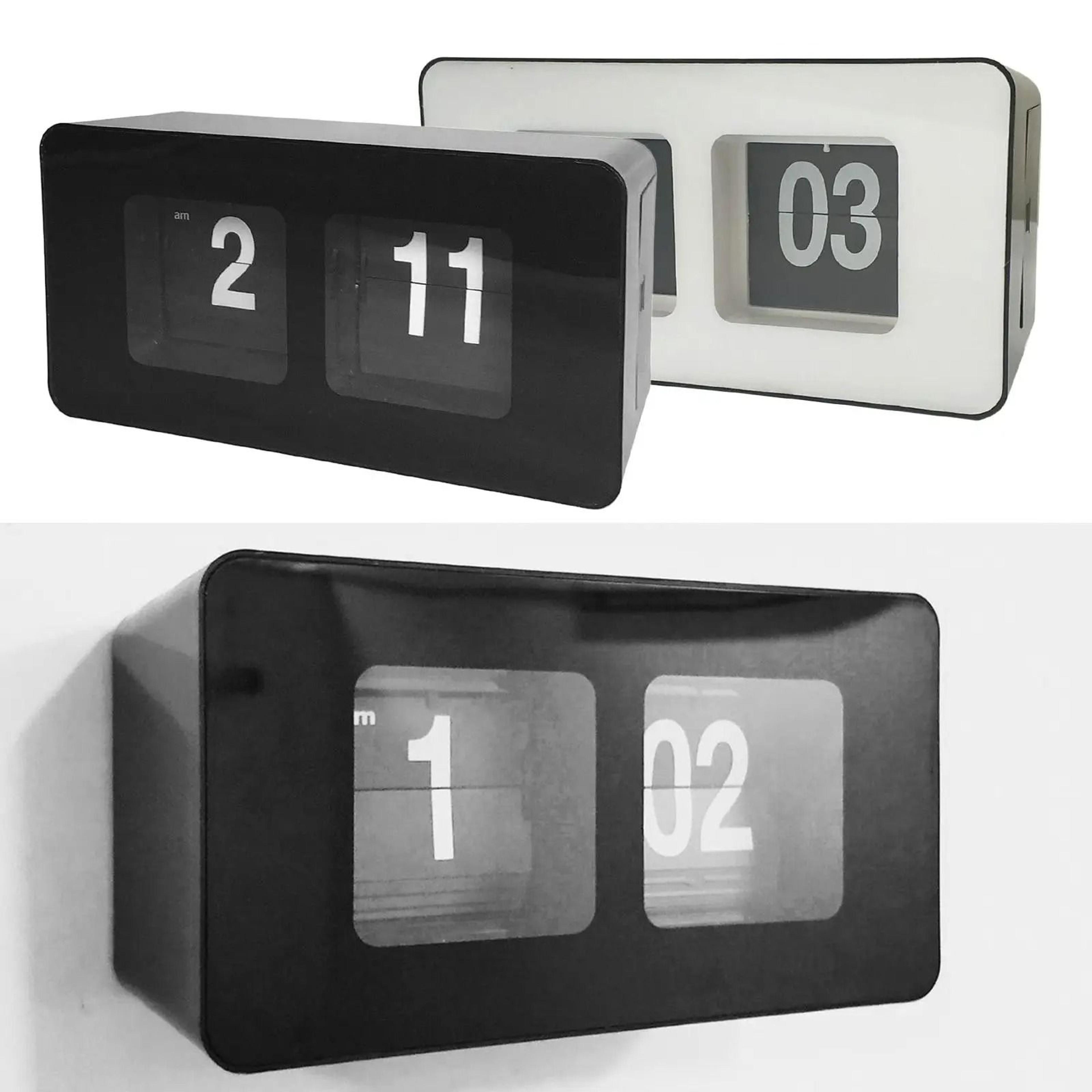 stylish auto flip desk clock with large retro digital display