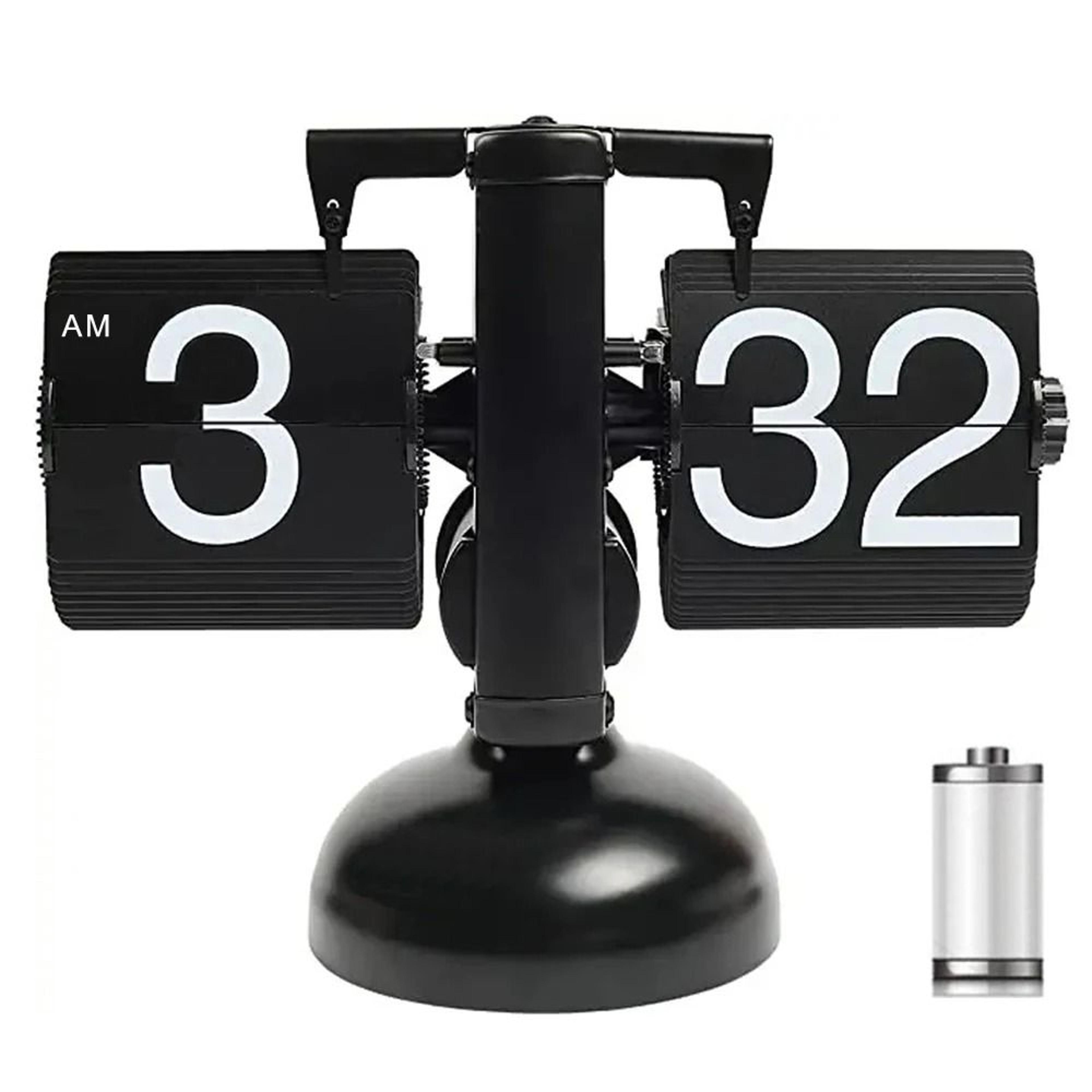modern automatic page turning flip clock with wooden base