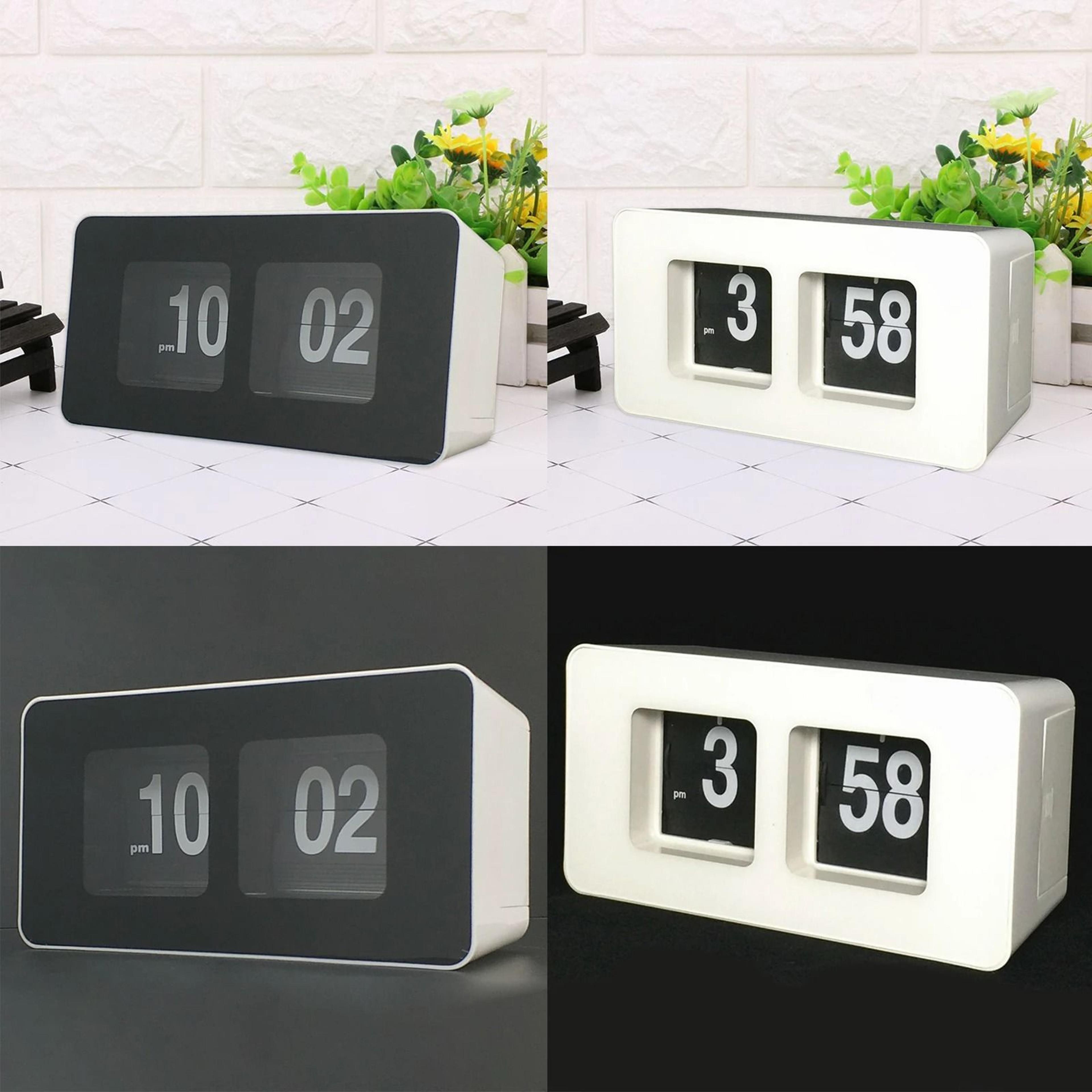 retro auto flip wall and desk clock with large display