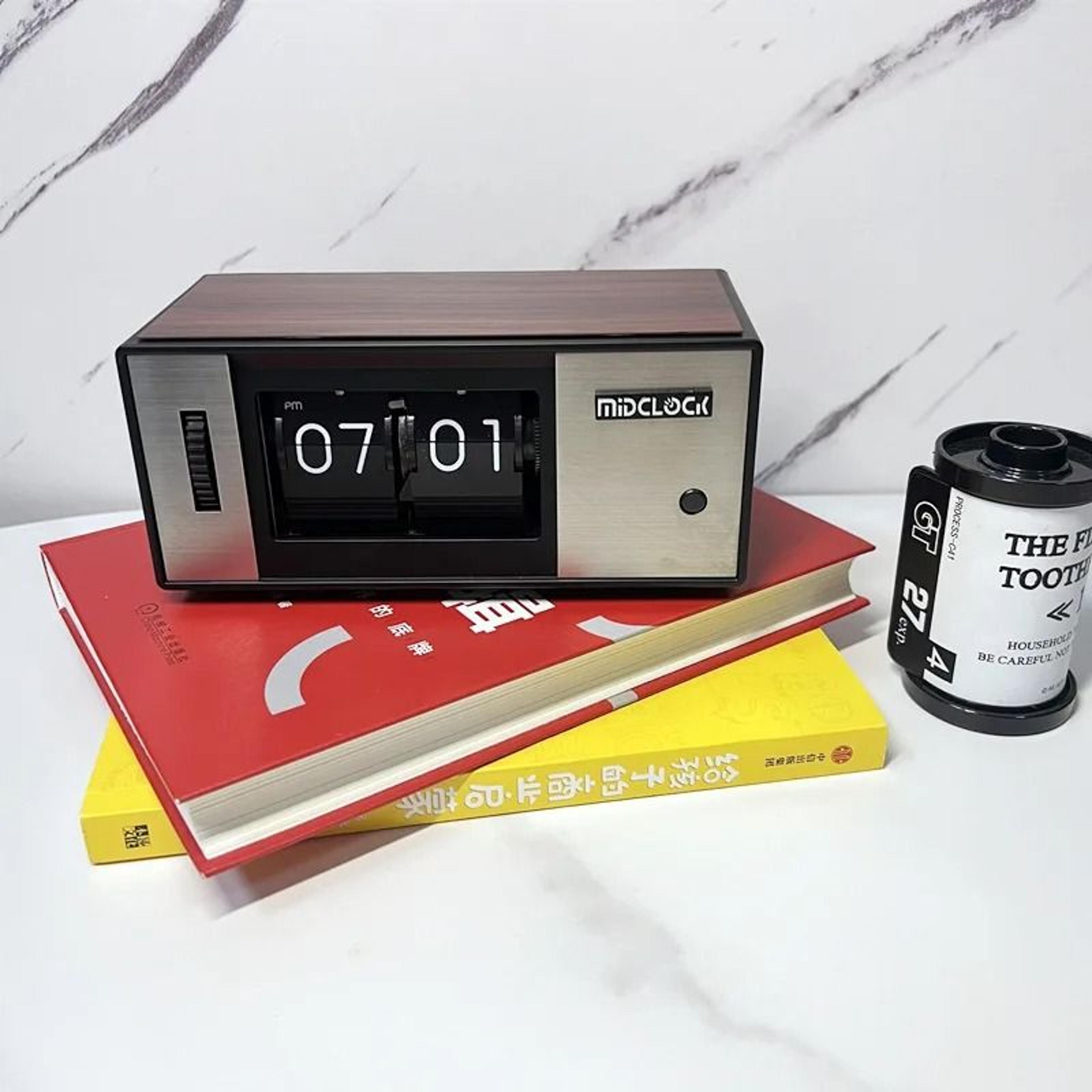 futuristic led flip page desk clock with luminous digital display