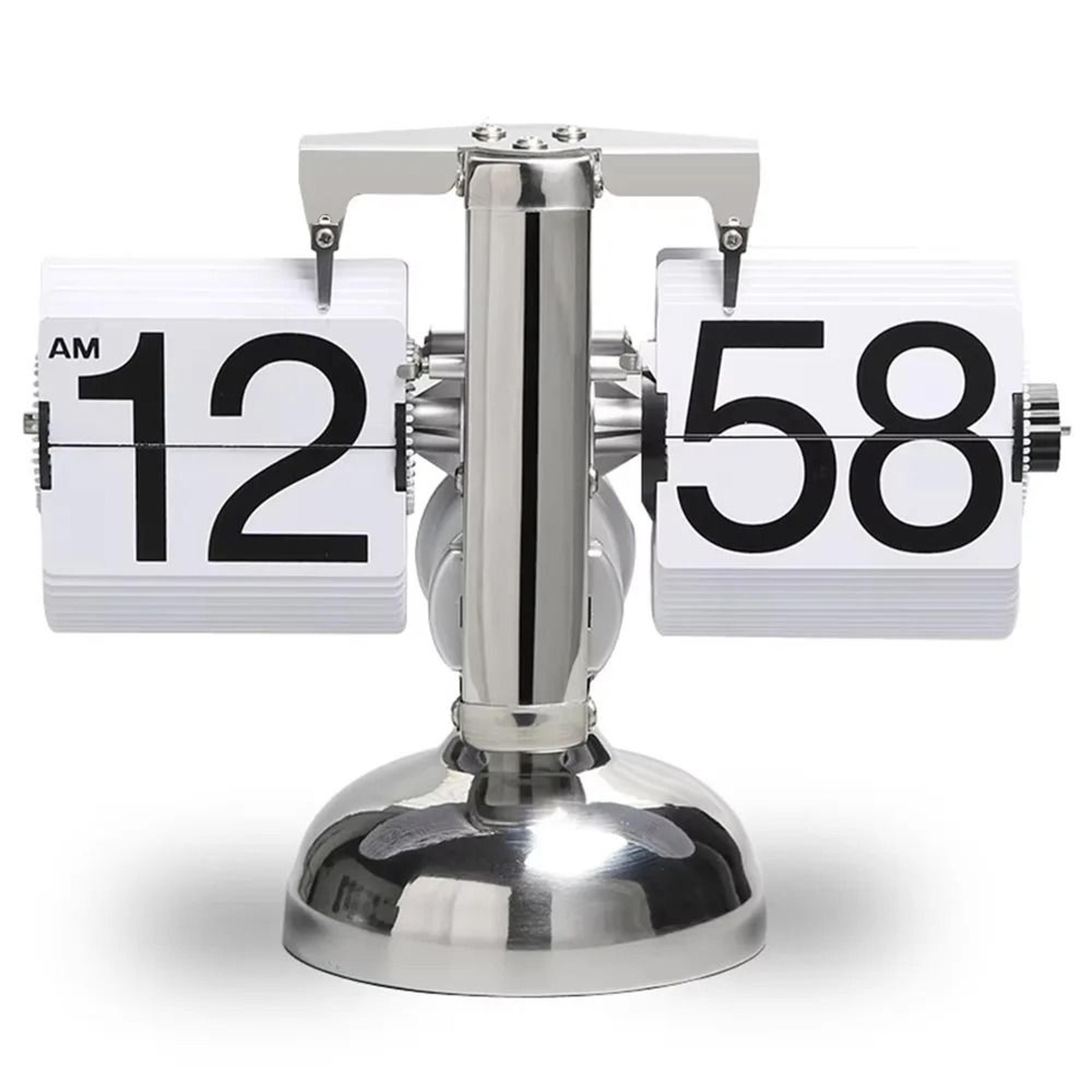 retro quartz page turning desk clock with removable flip cards