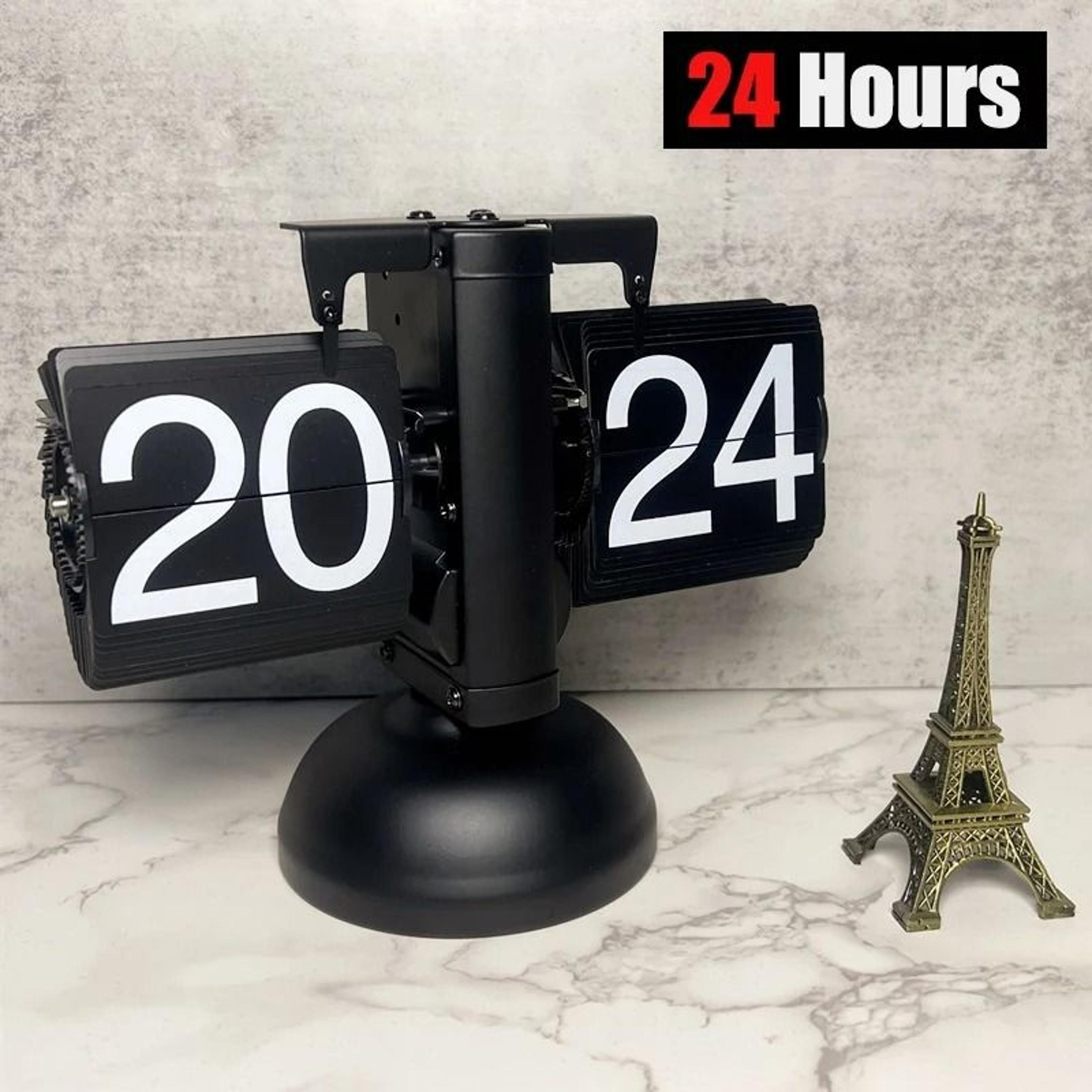 modern automatic retro flip clock with 12h 24h display