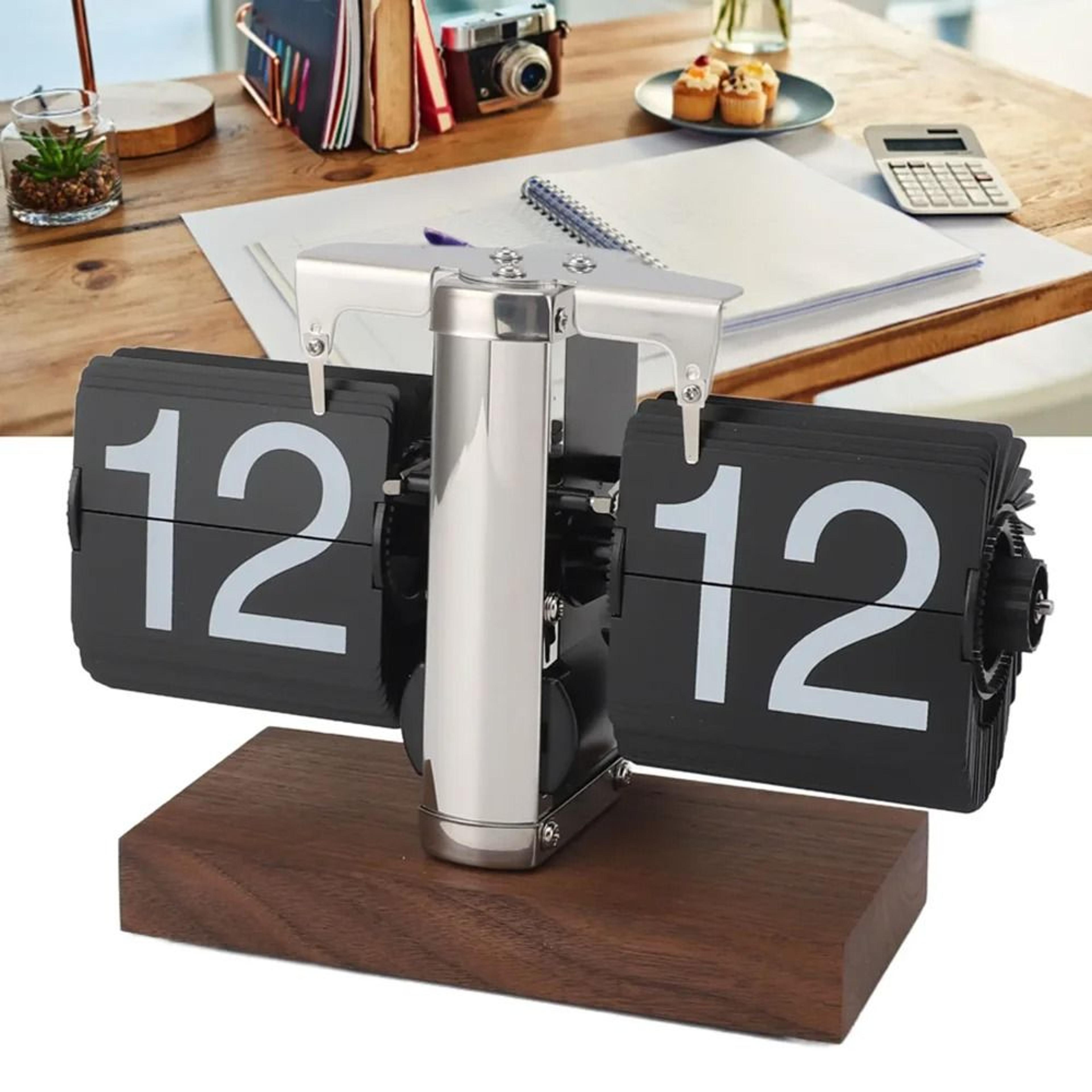 automatic retro flip desk clock with large number display