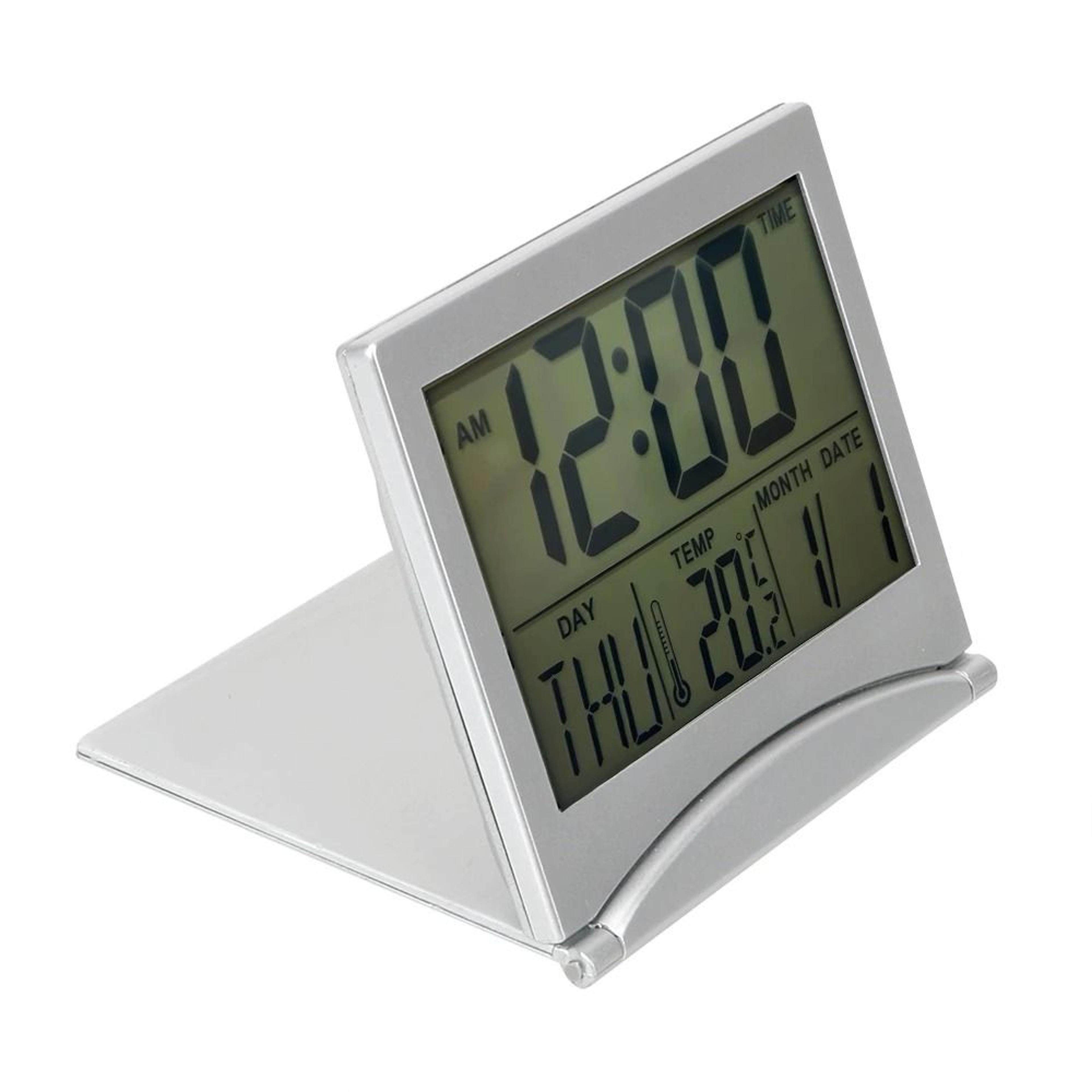 foldable digital desk alarm clock with timer temperature and calendar
