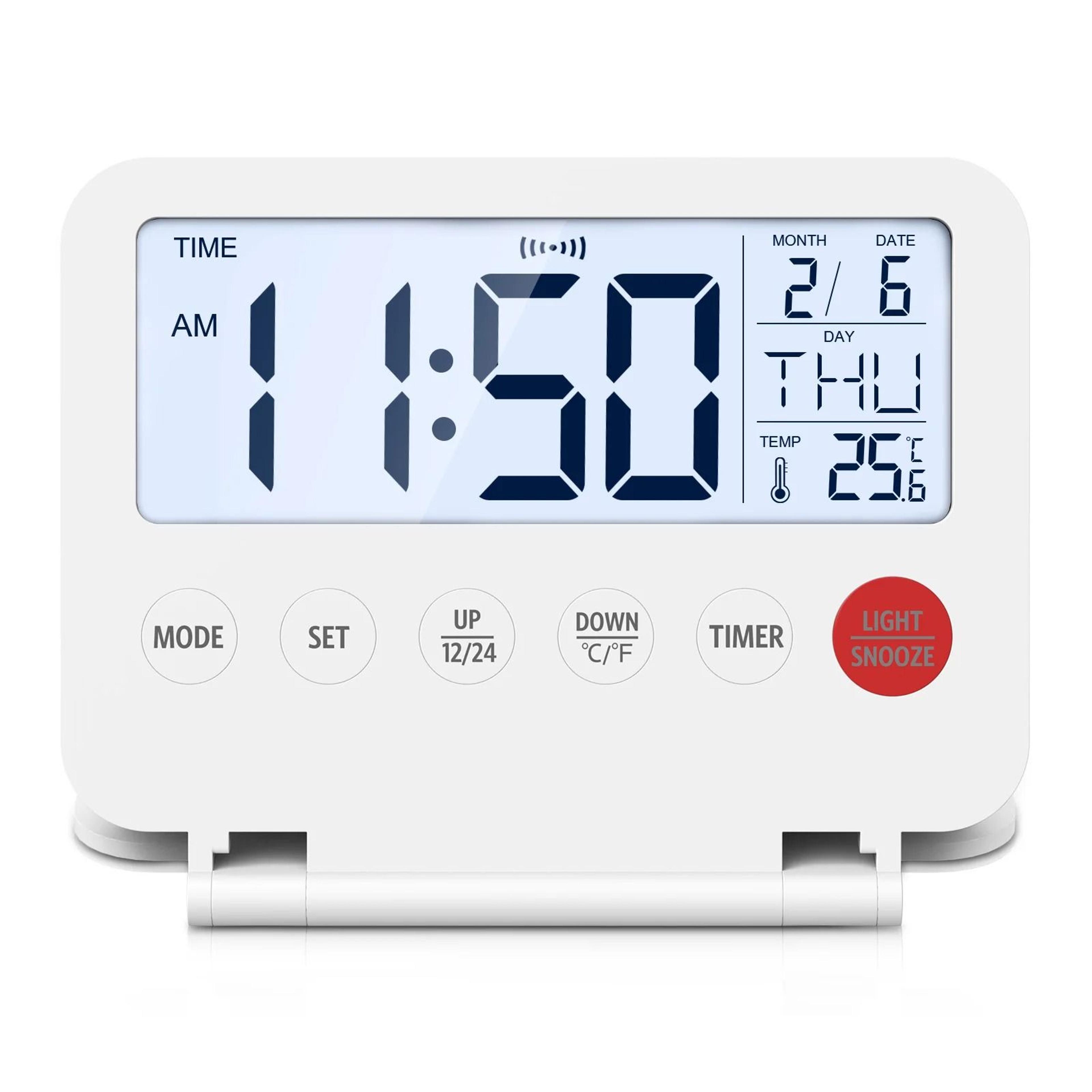 oria foldable digital travel alarm clock with timer and temperature display