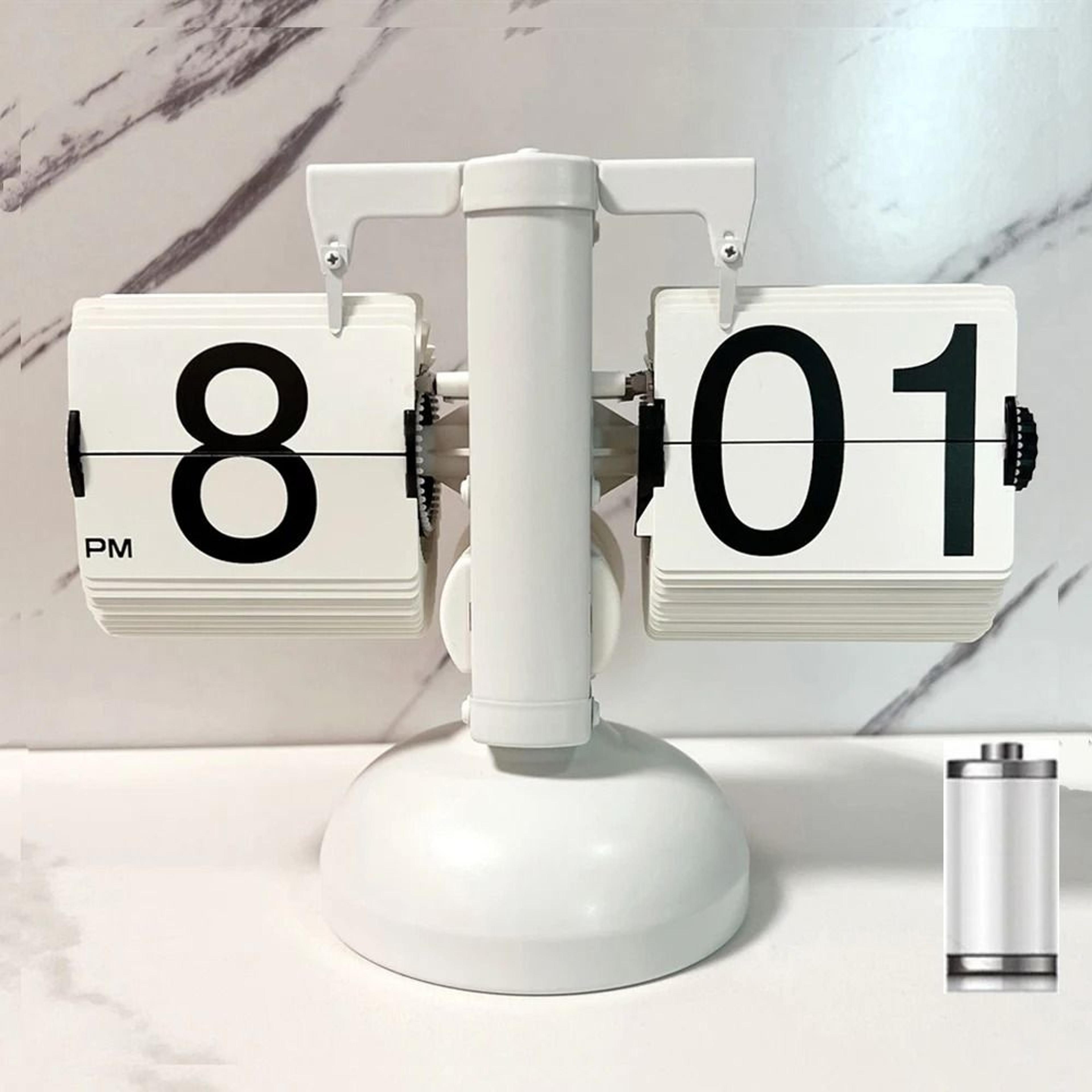 retro automatic flip table clock with large number display