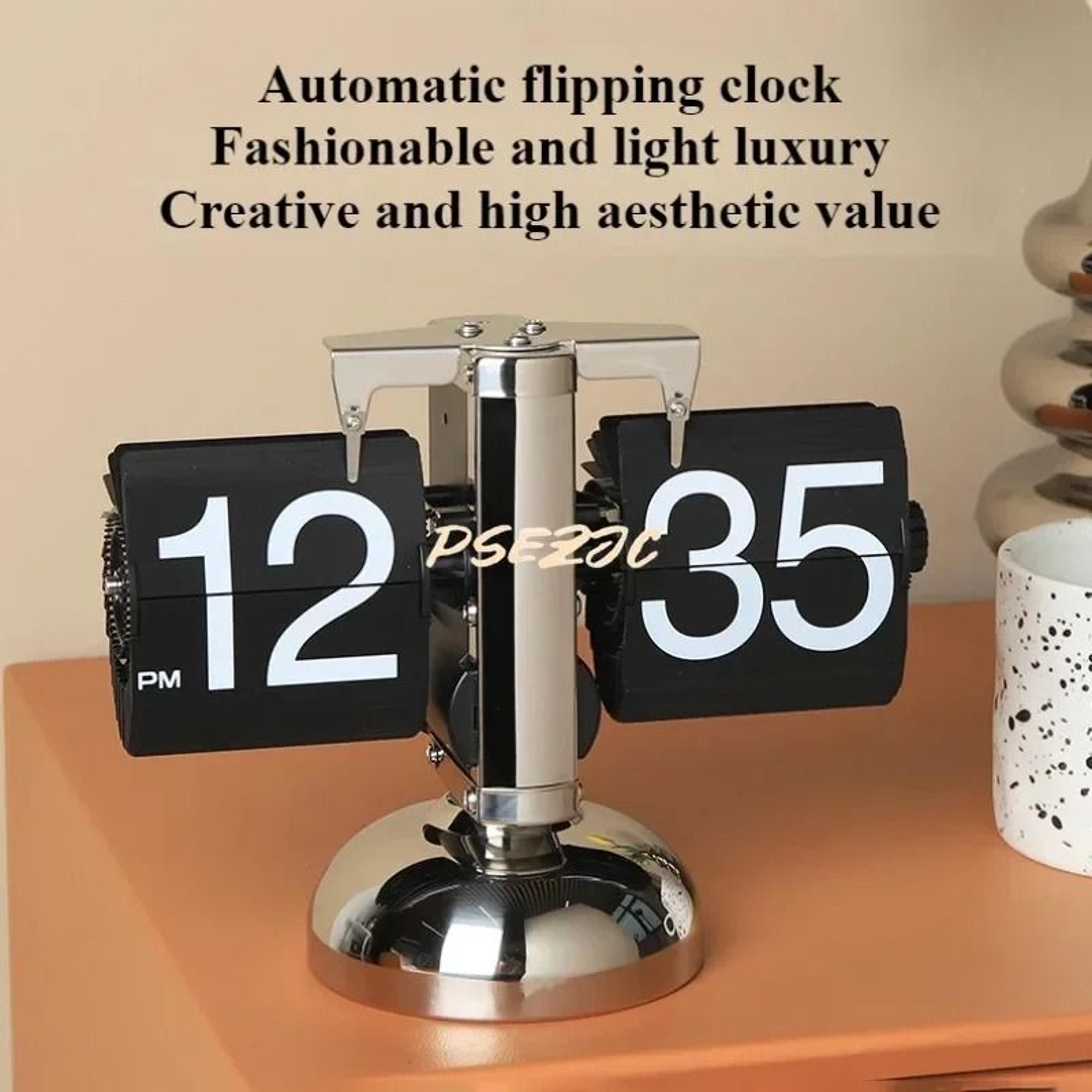 nordic retro automatic flip desk clock with large number display