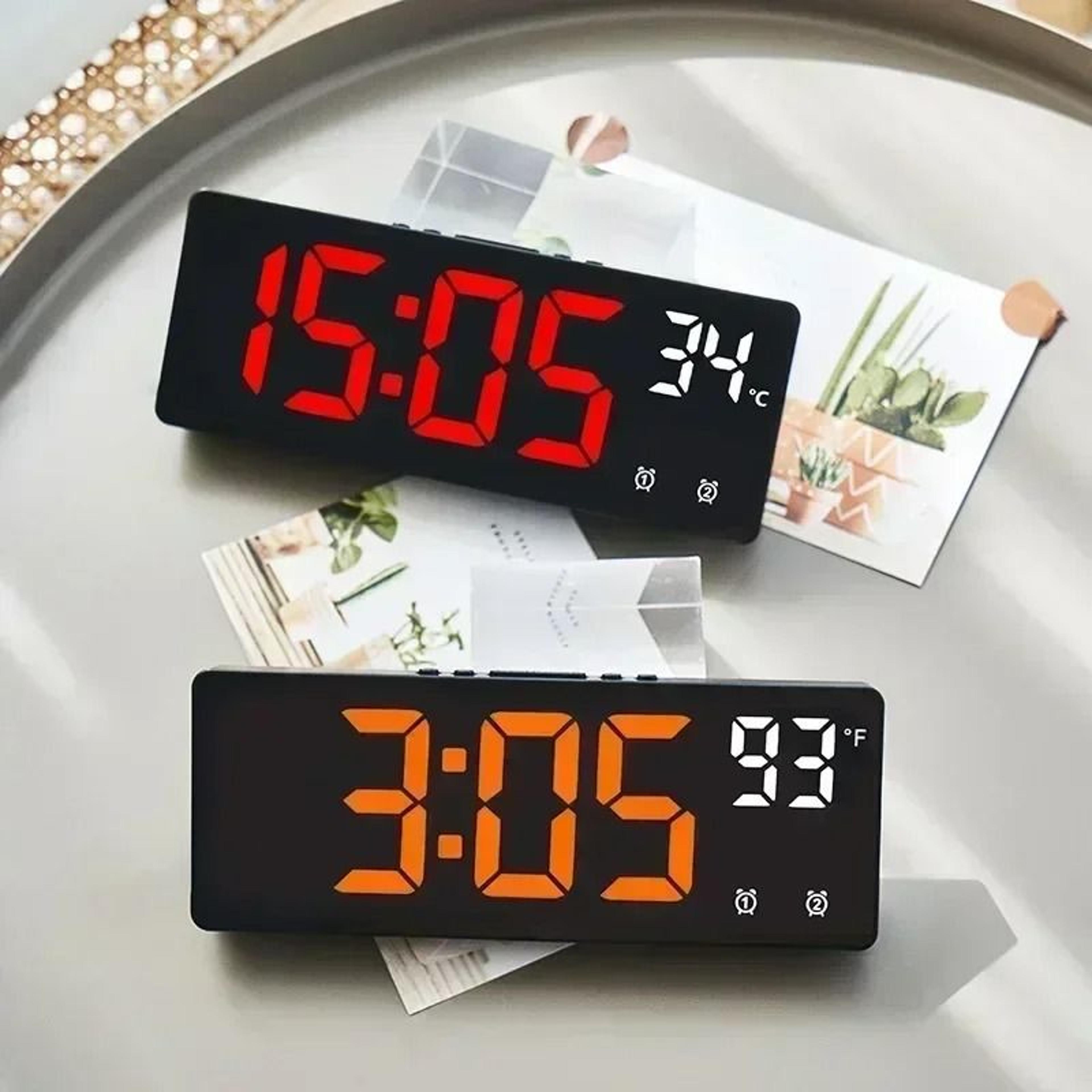 voice control led digital alarm clock with dual alarm and temperature display