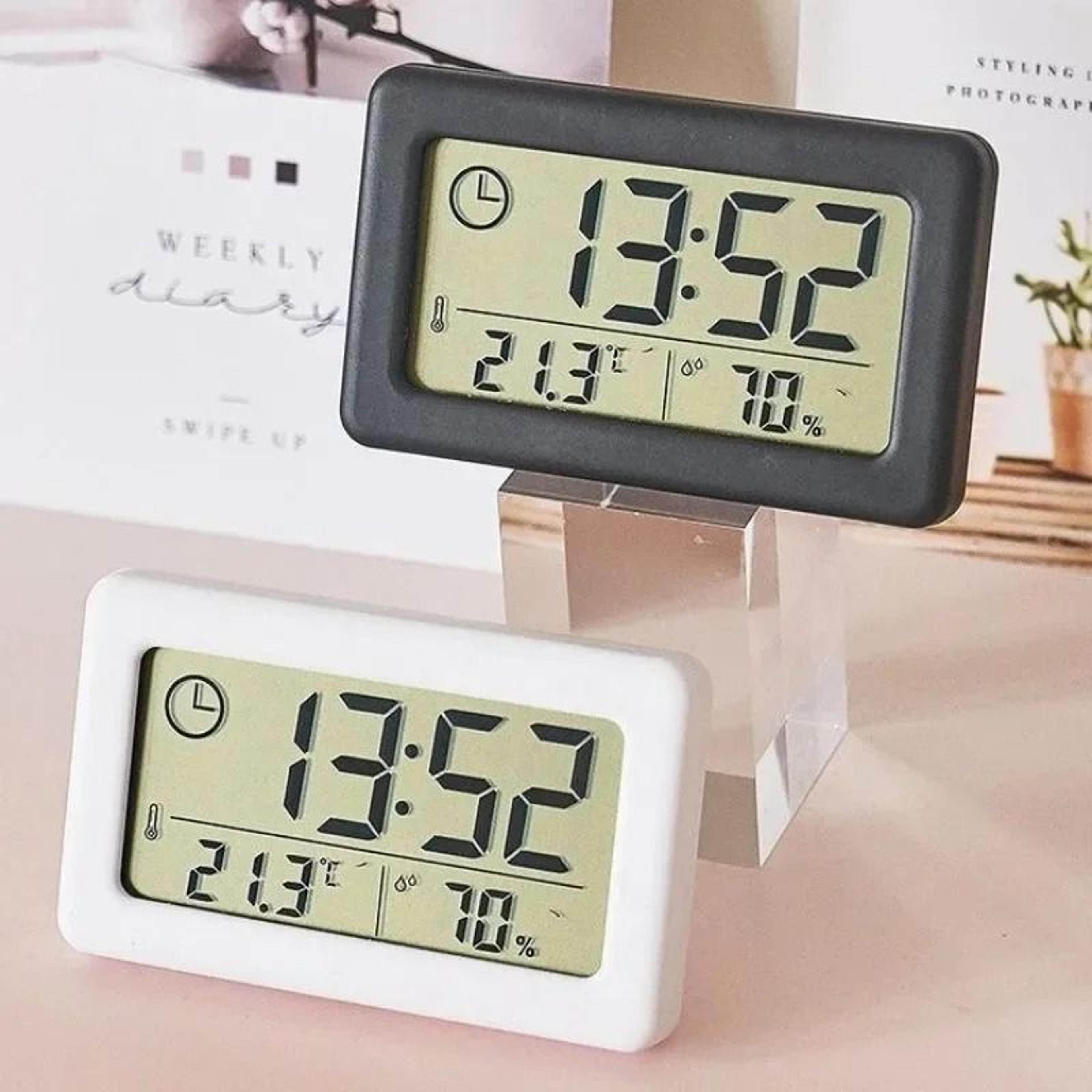 ultra thin lcd digital clock with temperature and humidity monitor