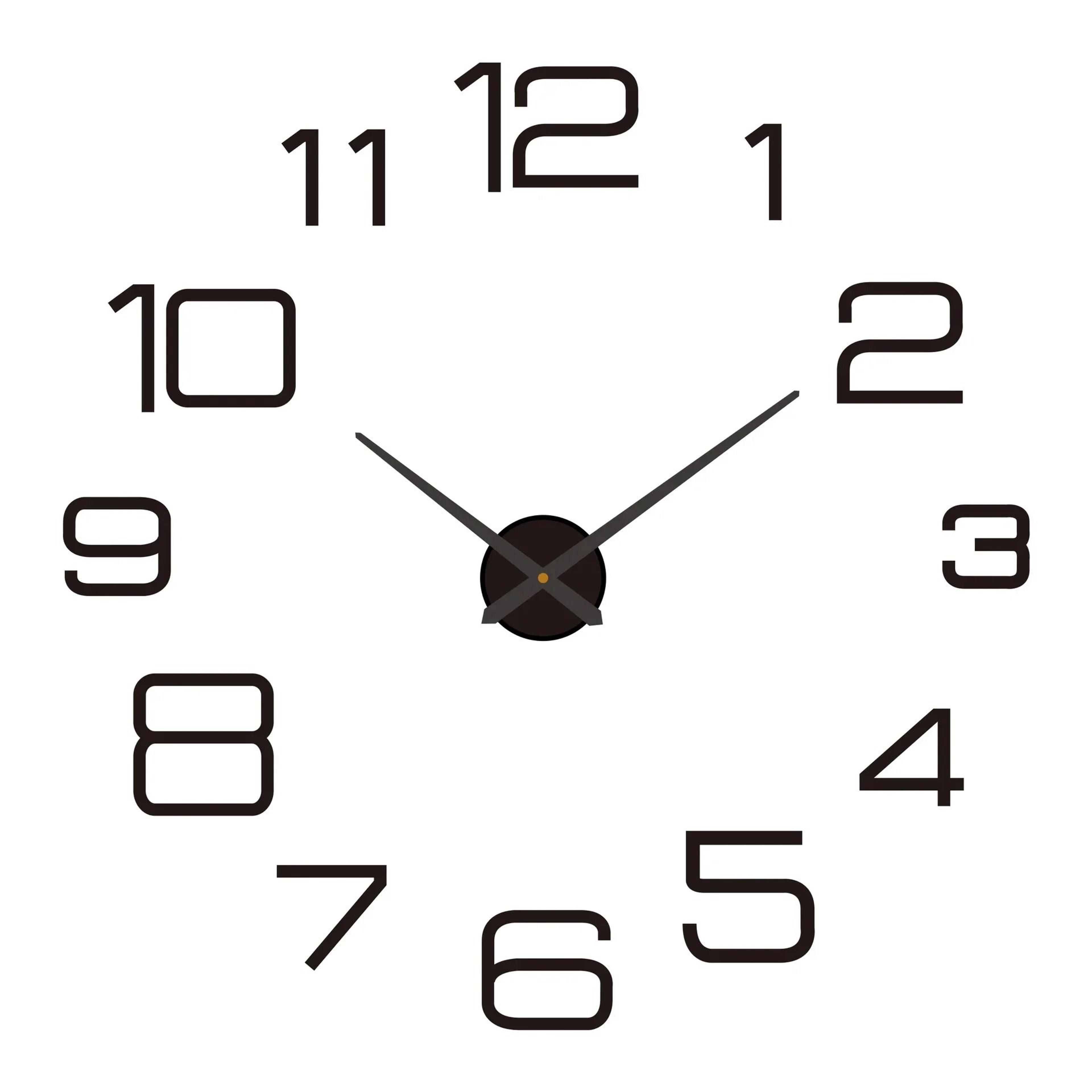 diy 3d wall clock with luminous display and silent quartz movement